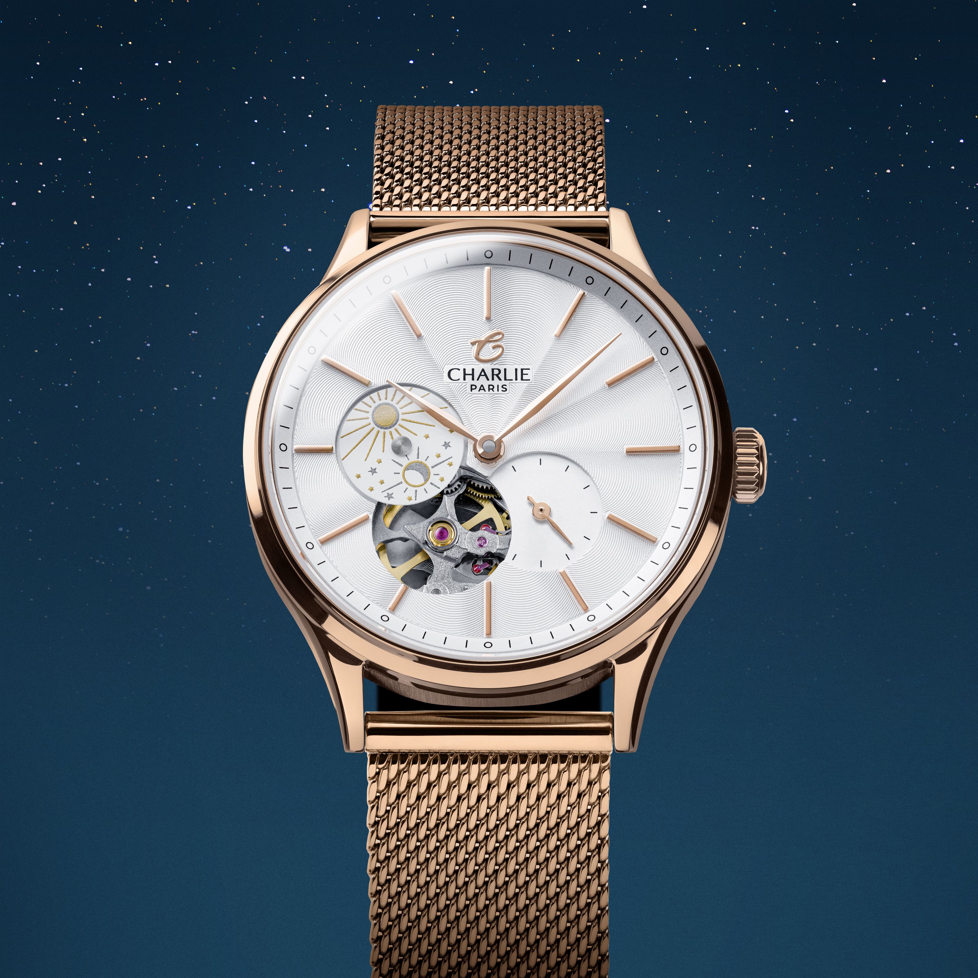 INITIAL 36 - Cœur Ouvert Jour/Nuit - Doré Rose