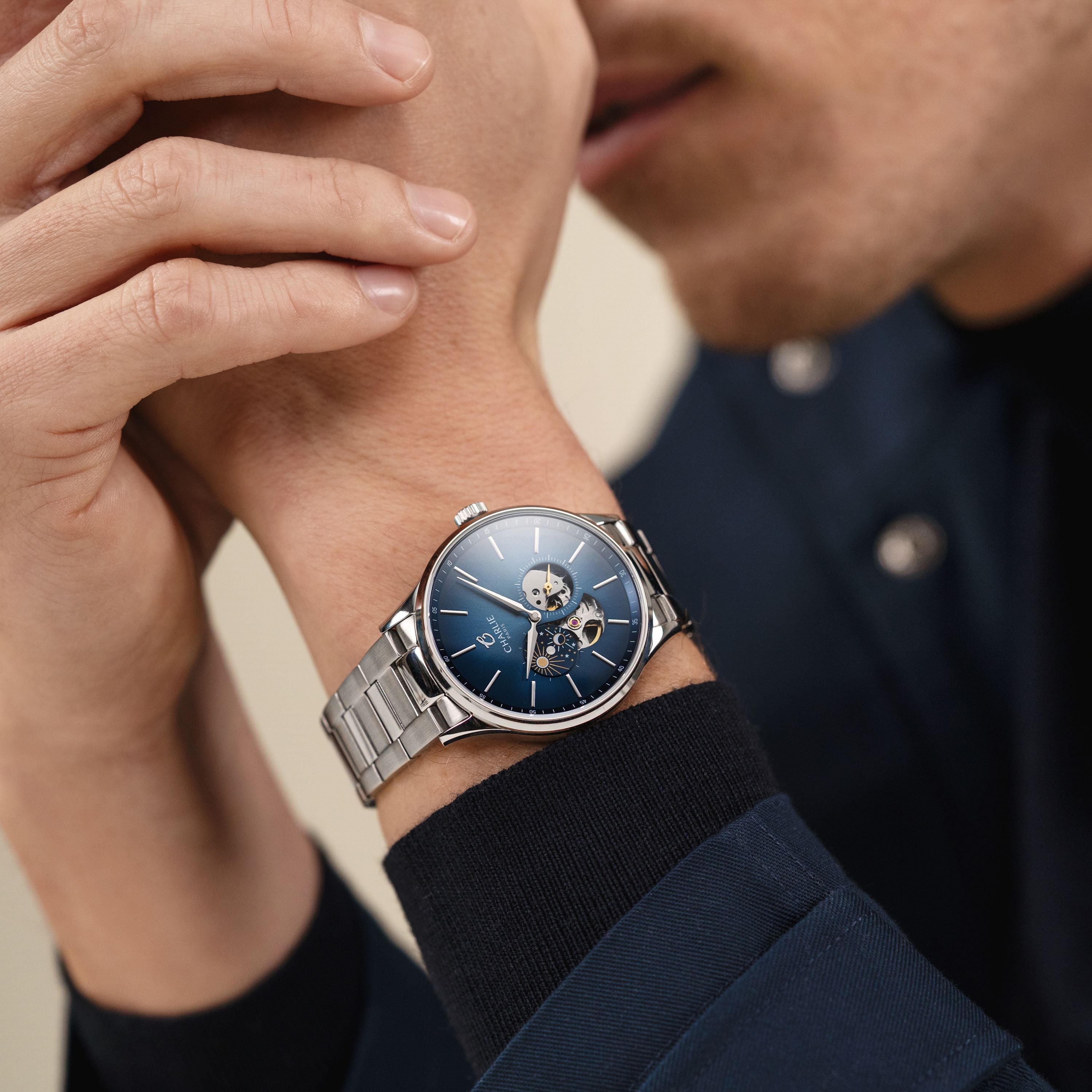 INITIAL - Cœur Ouvert Jour/Nuit - Bleu