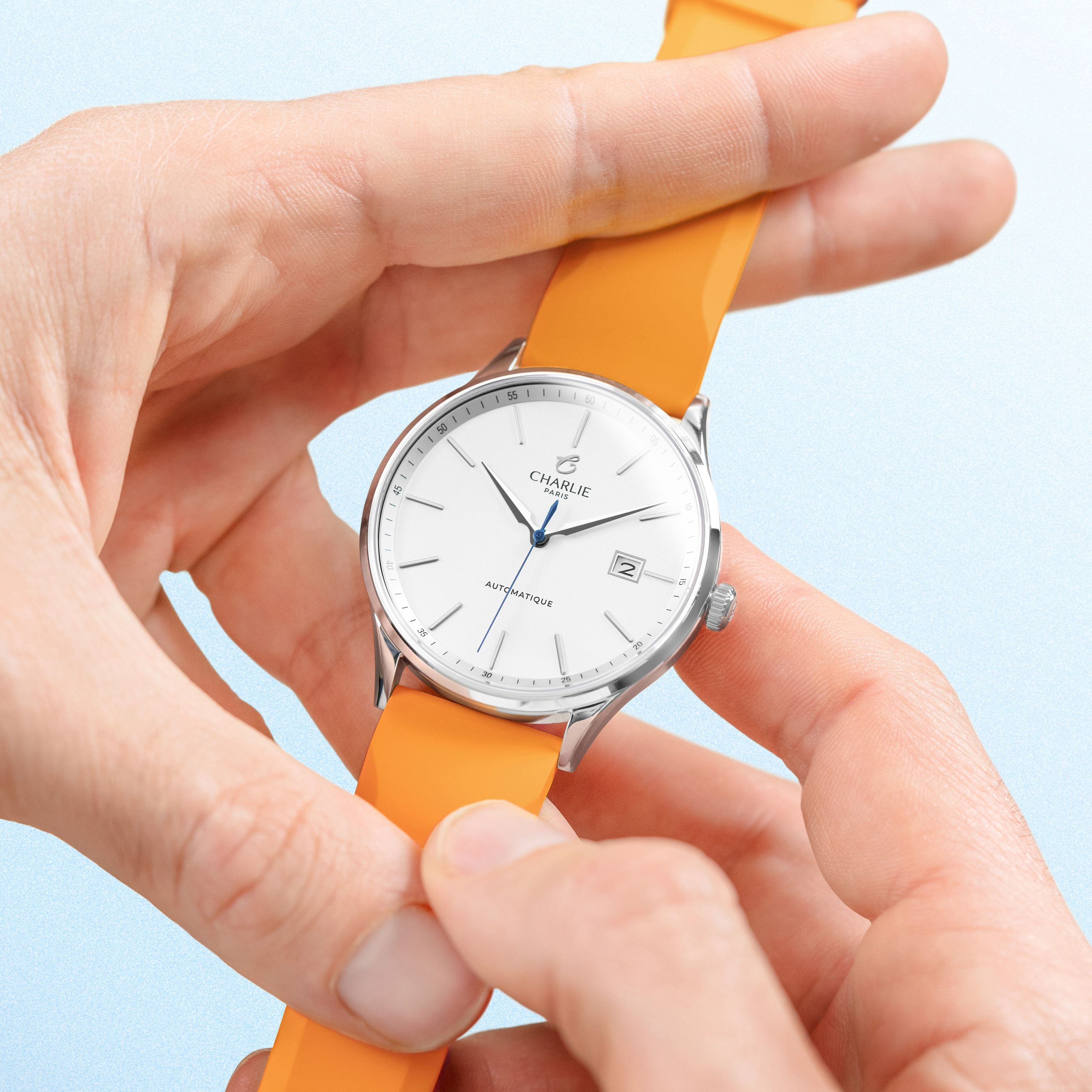 Orange rubber strap 20mm