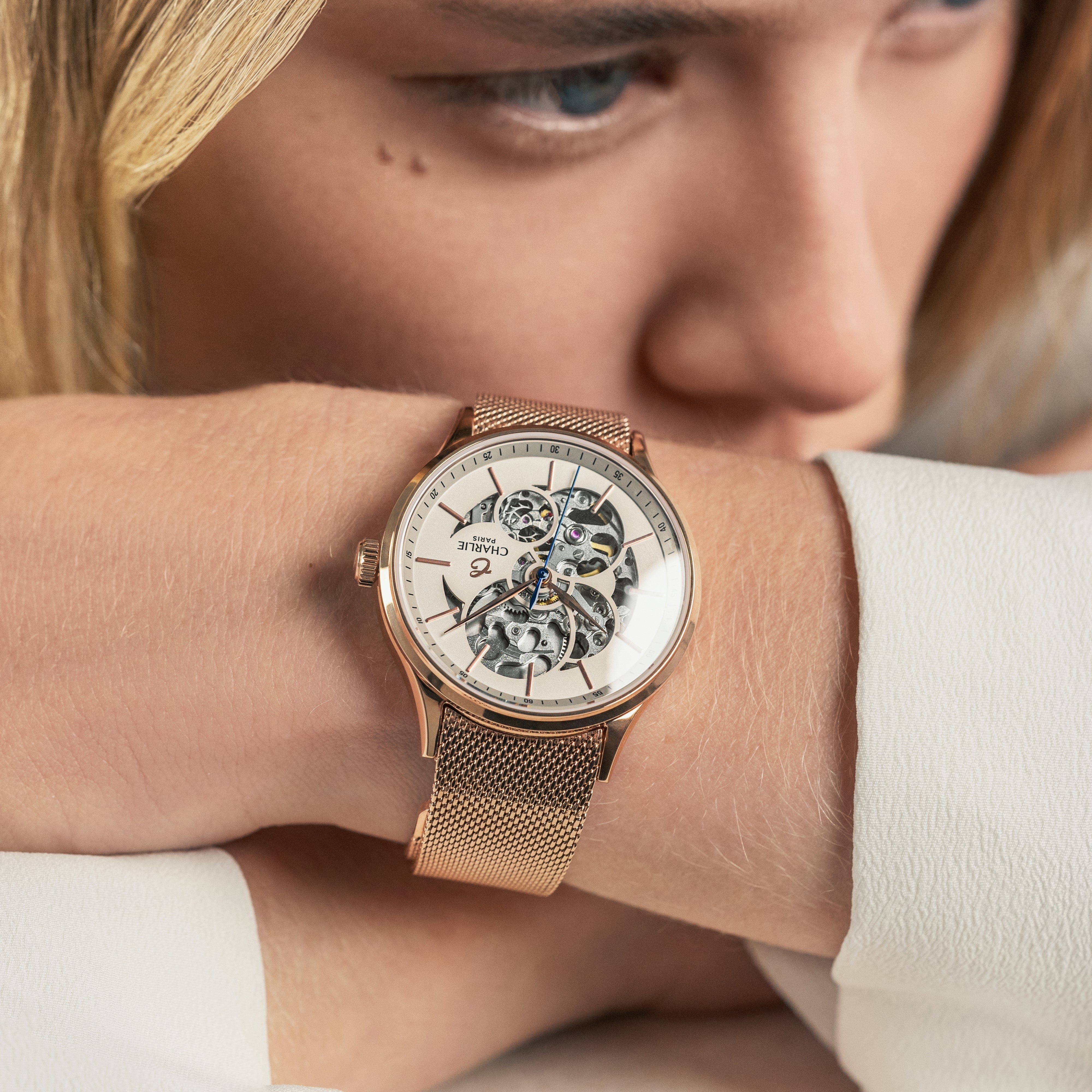 INITIAL 36 - Automatique Ajourée - Doré rose Montres CHARLIE