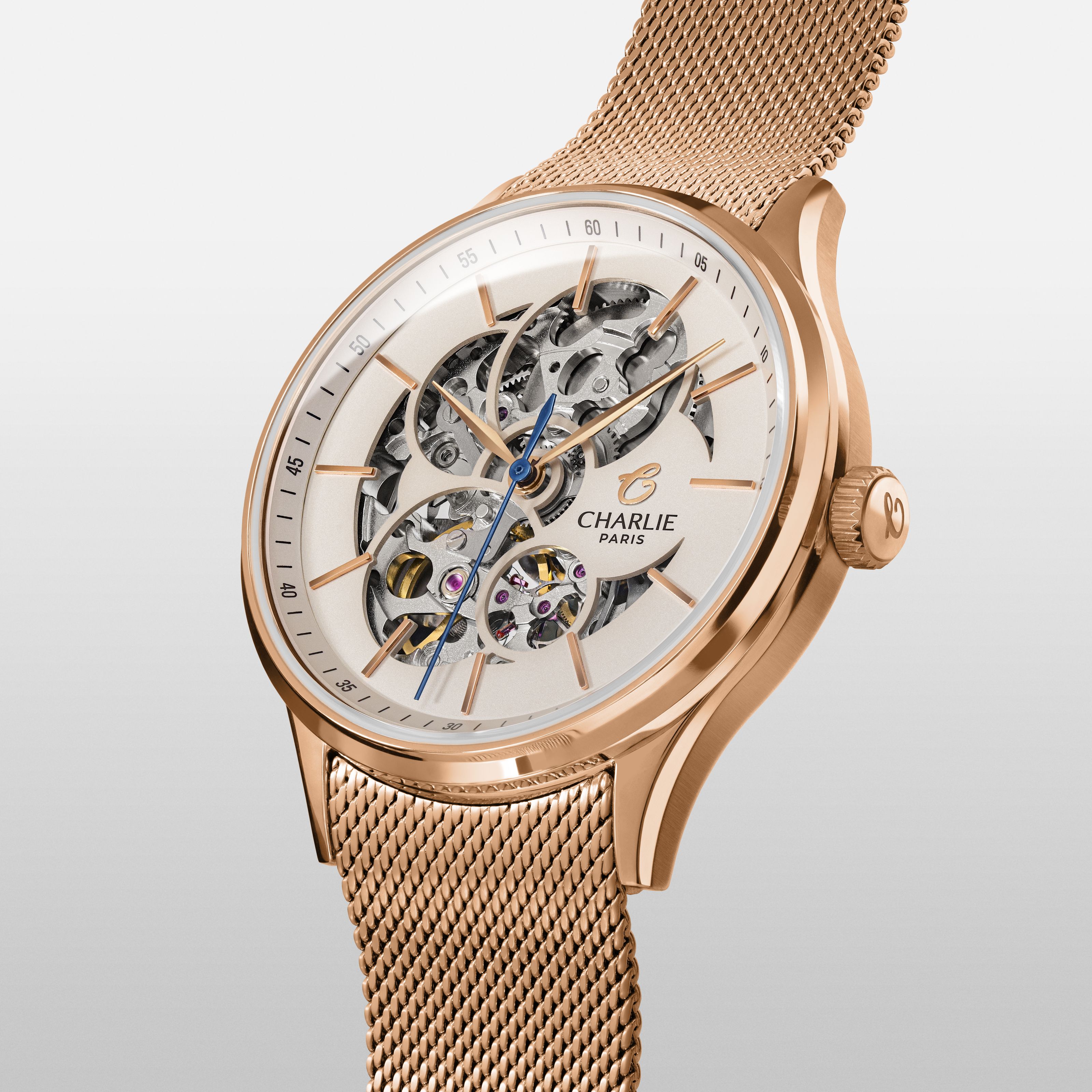INITIAL 36 - Automatique Ajourée - Doré rose Montres CHARLIE