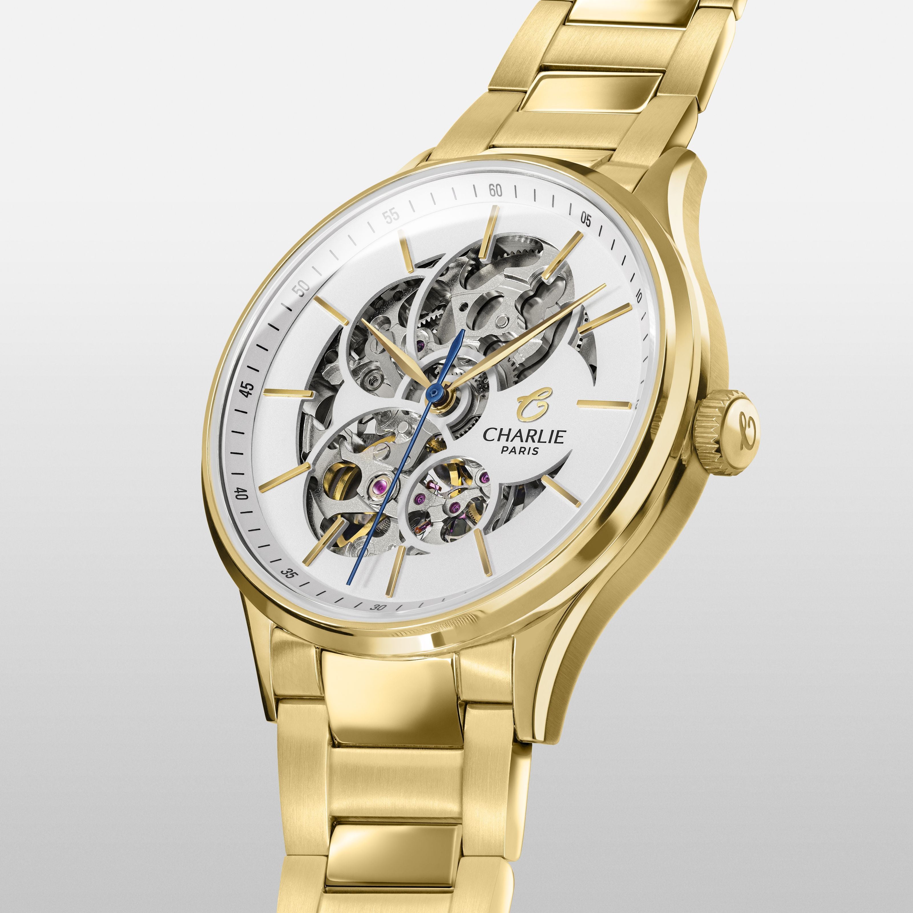 Bracelet en acier à maillons H Initial 36