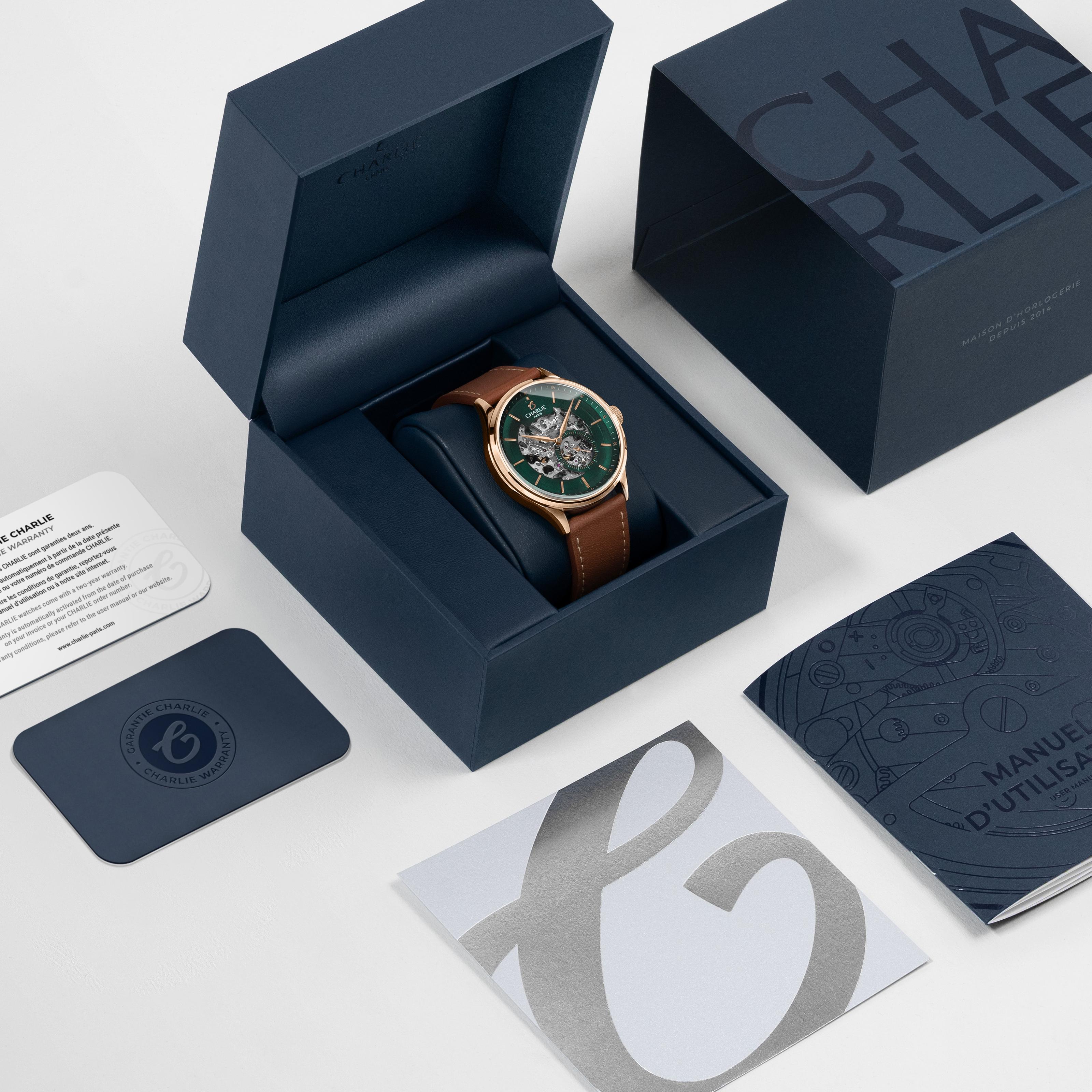 INITIAL - Skeleton - Rose Gold & Green