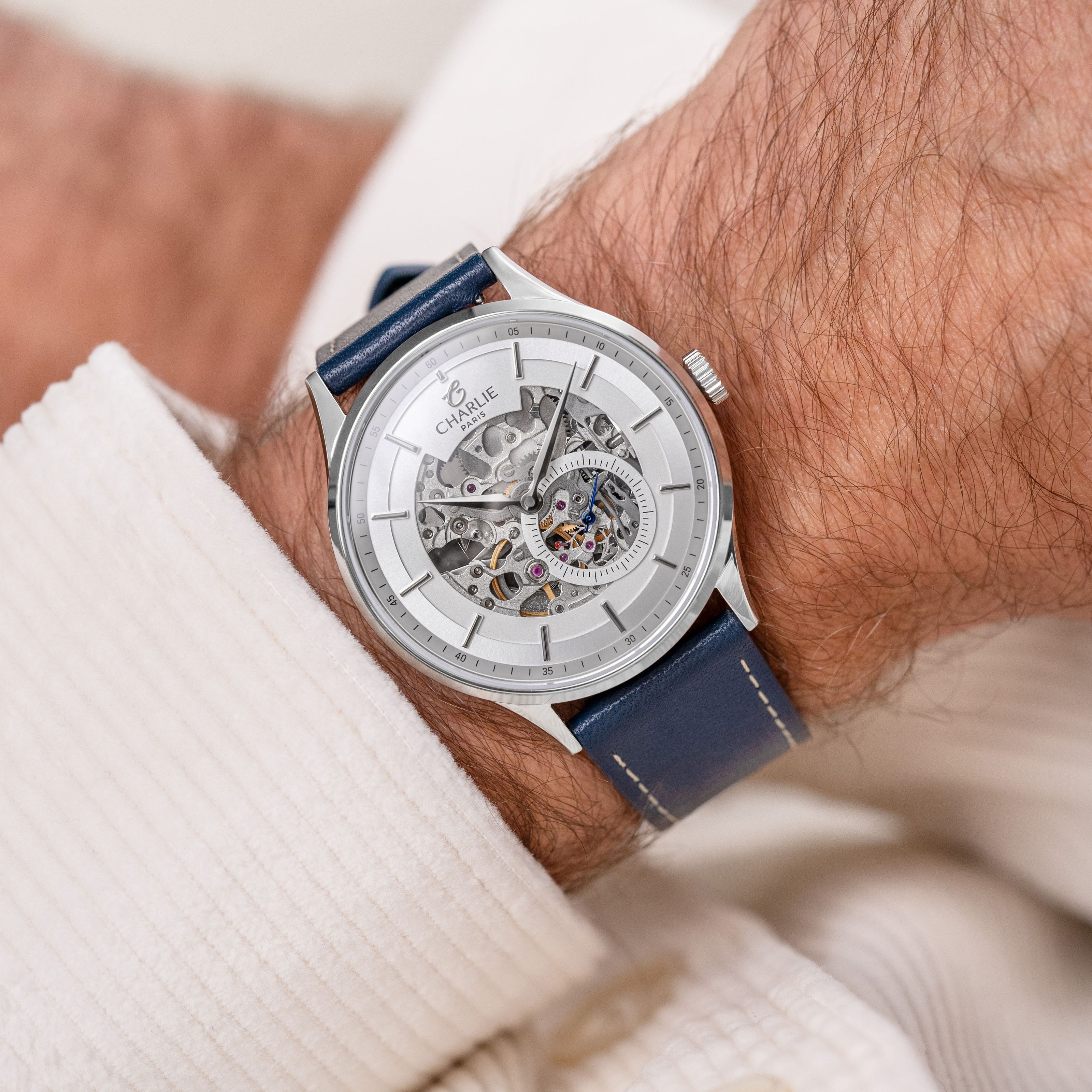 INITIAL - Automatique Squelette - Blanc Montres CHARLIE