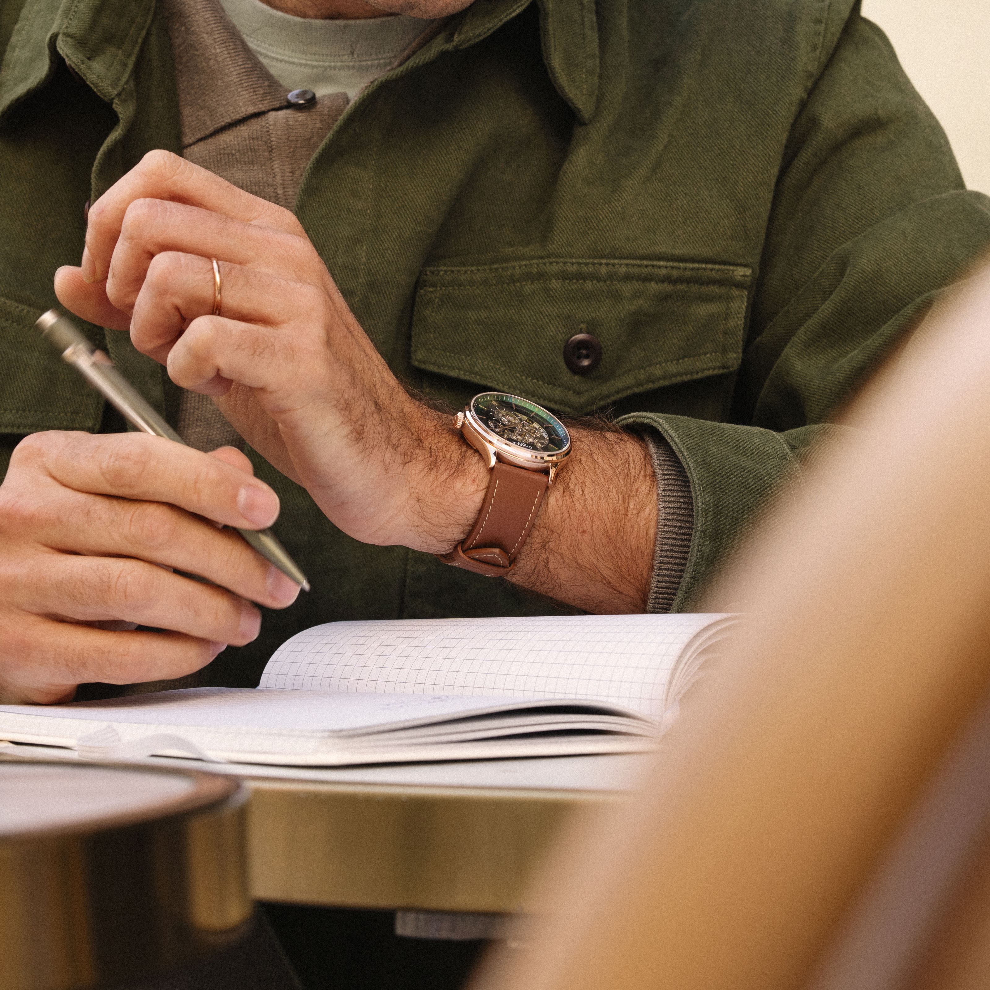 INITIAL - Skeleton - Rose Gold & Green