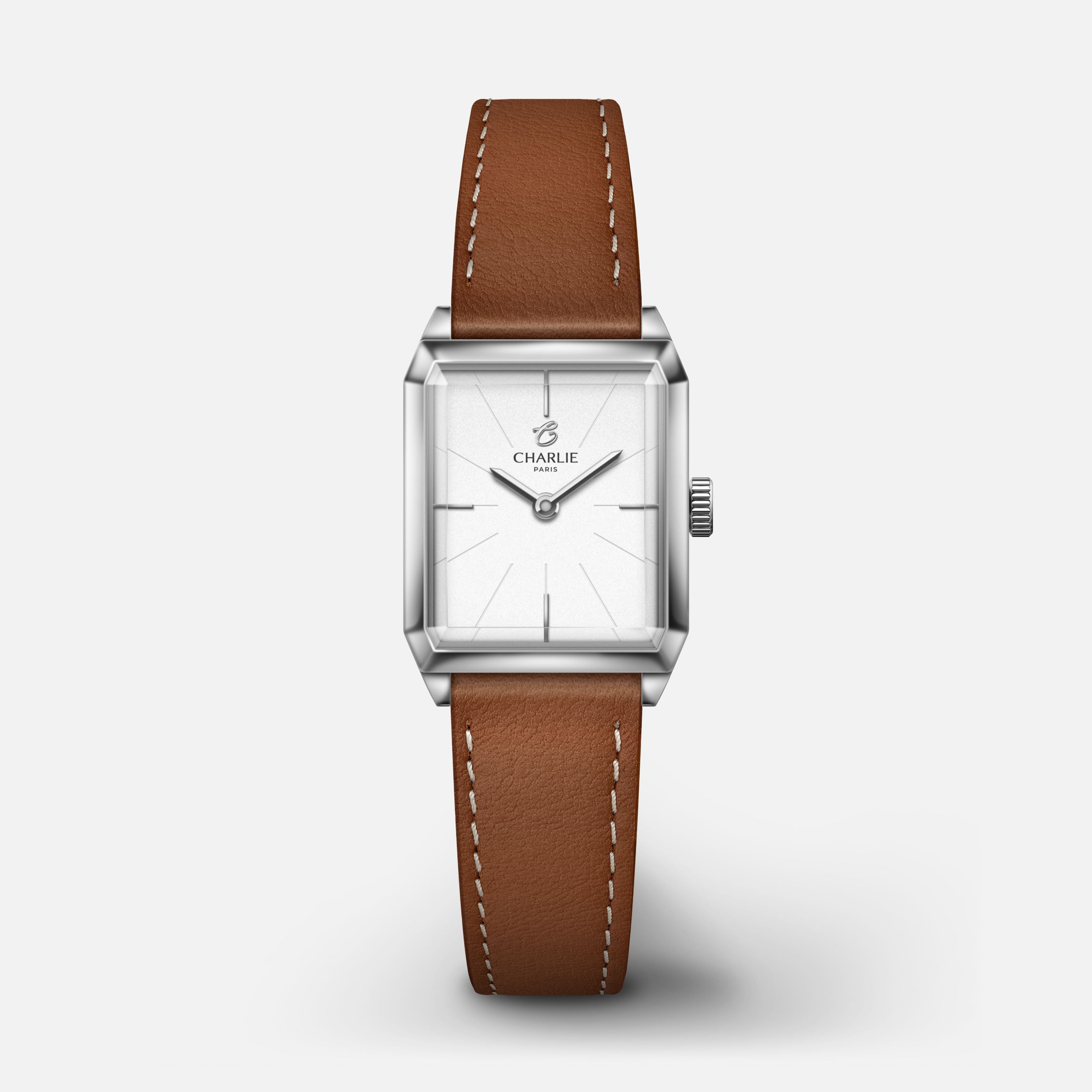 MONCEAU - Quartz - Acier Montres CHARLIE Cuir marron