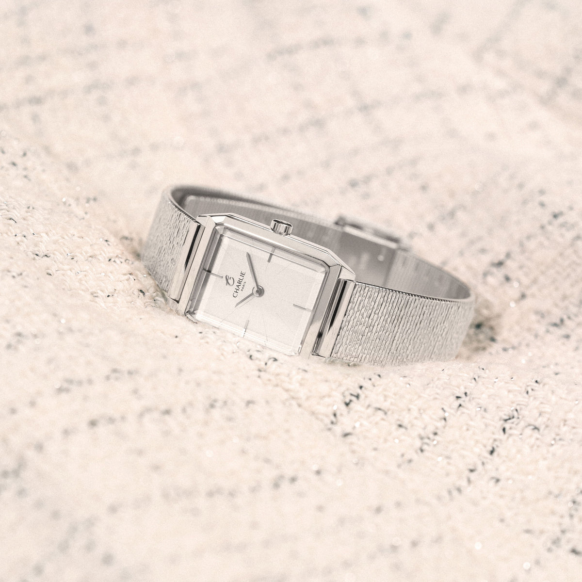 Bracelet en maille martelée acier 14mm