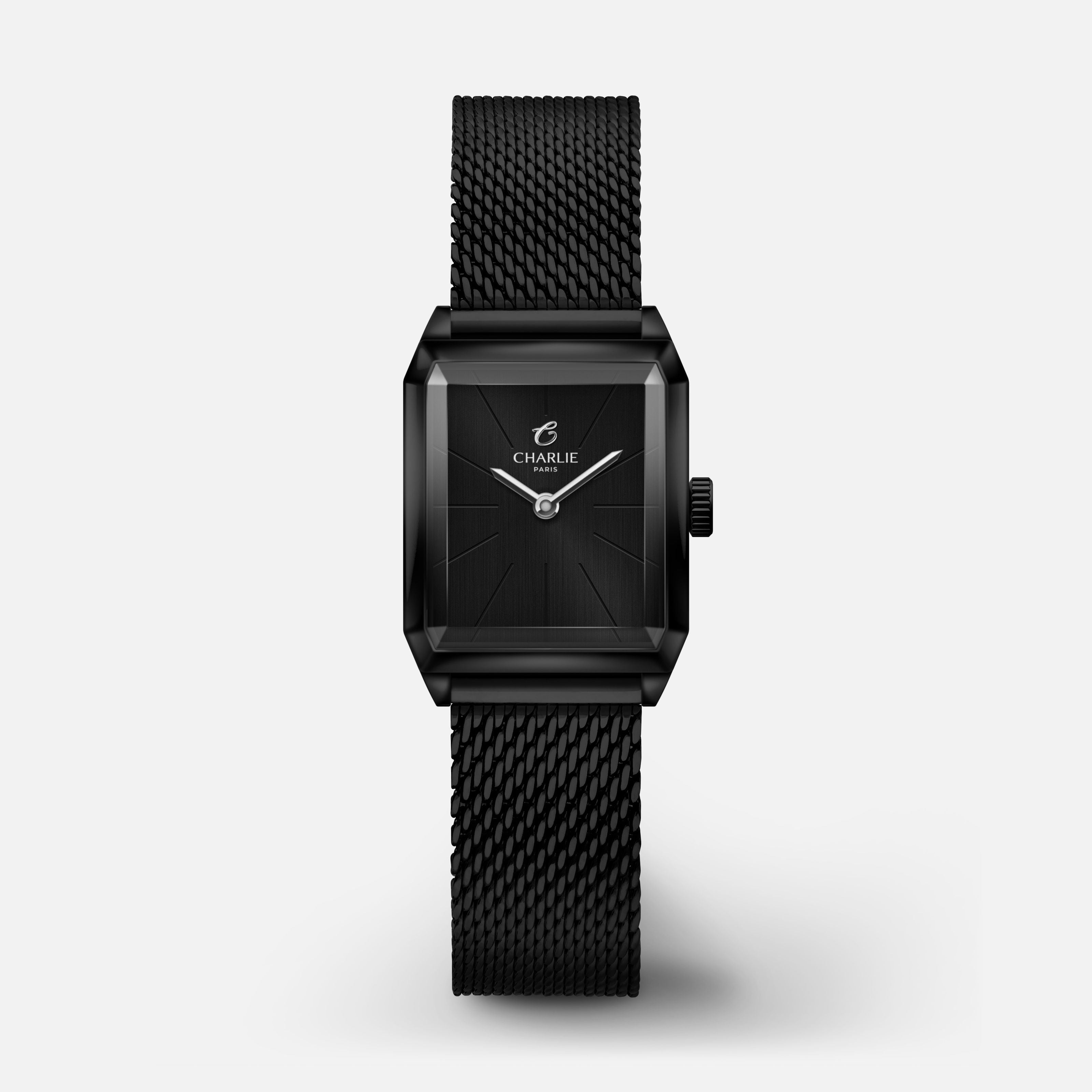 MONCEAU - Quartz - Midnight Montres CHARLIE Maille milanaise