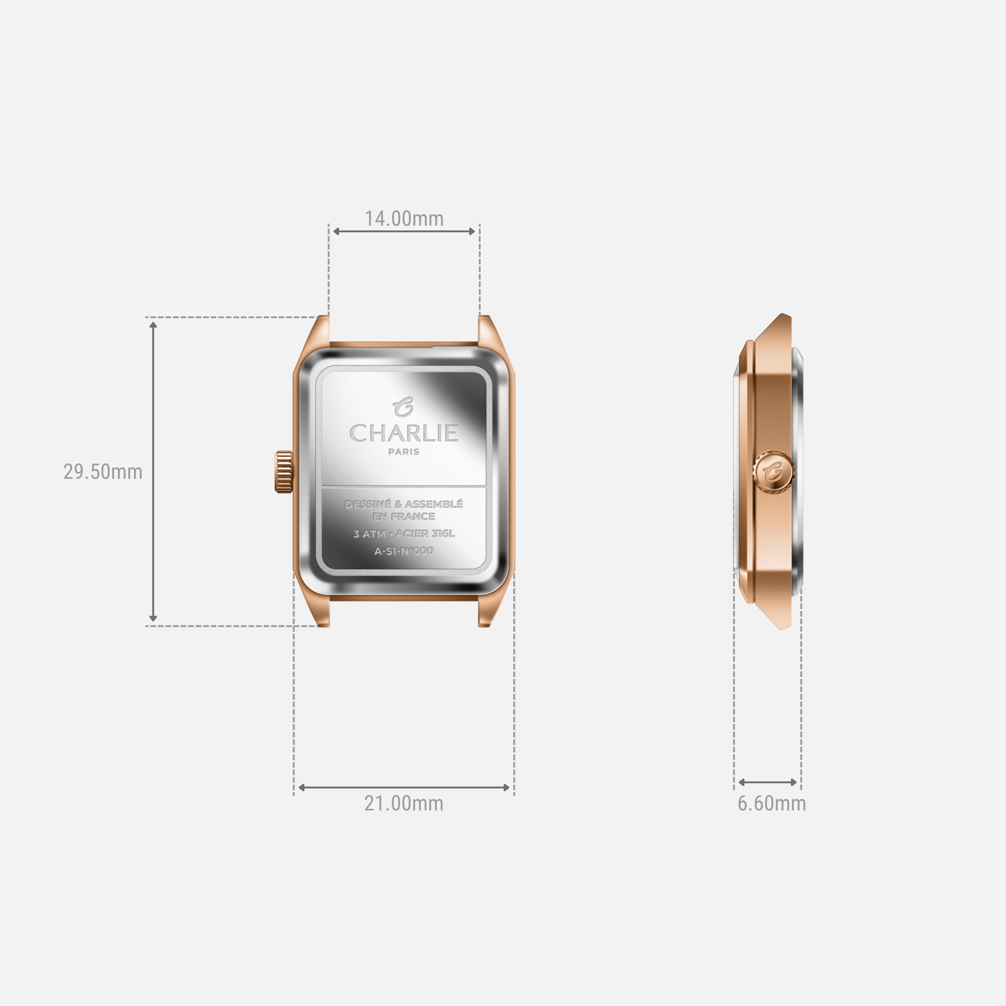 MONCEAU - Rose gold & Black