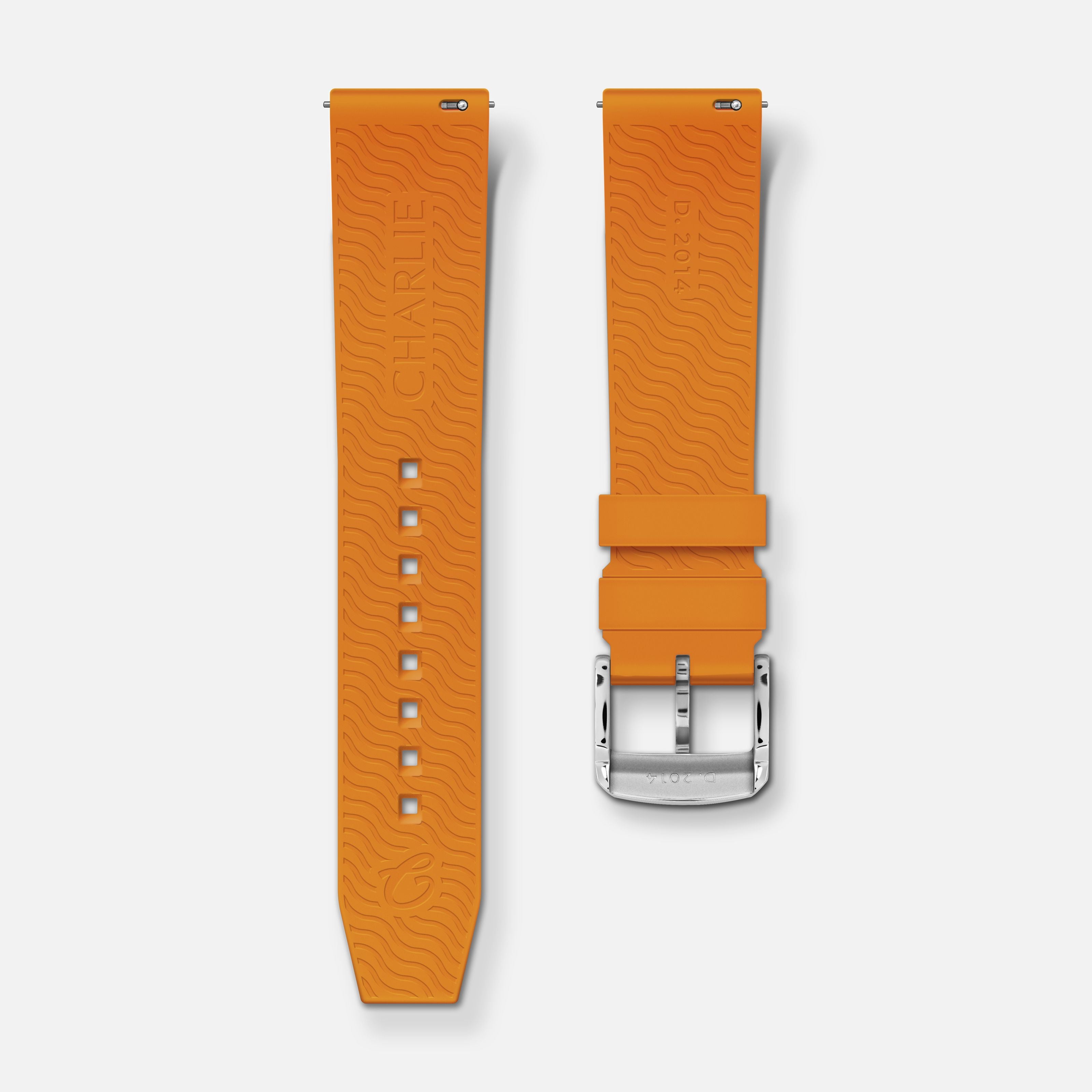 Bracelet caoutchouc orange NBR 20mm Bracelets de montres CHARLIE