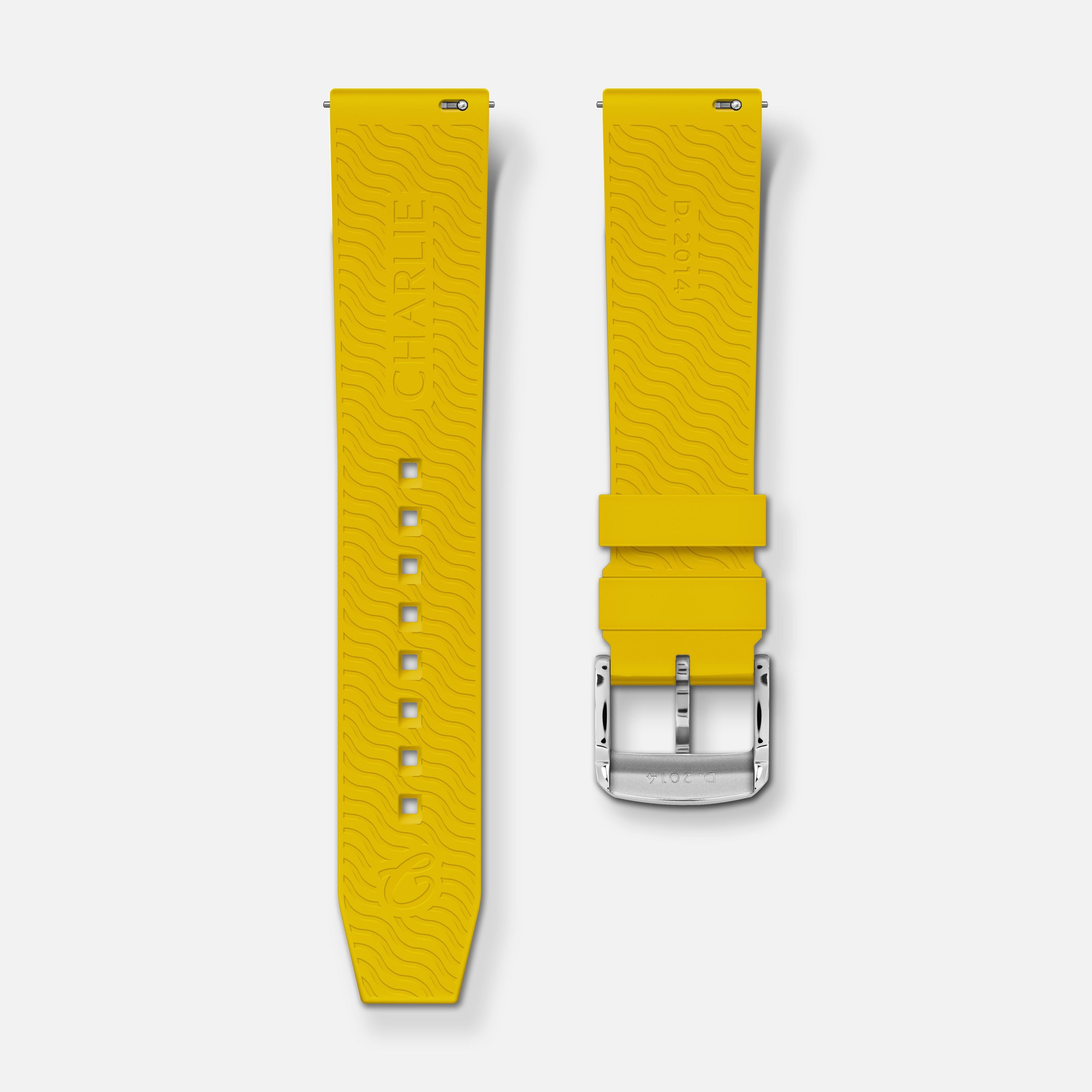 Bracelet caoutchouc jaune NBR 20mm Bracelets de montres CHARLIE