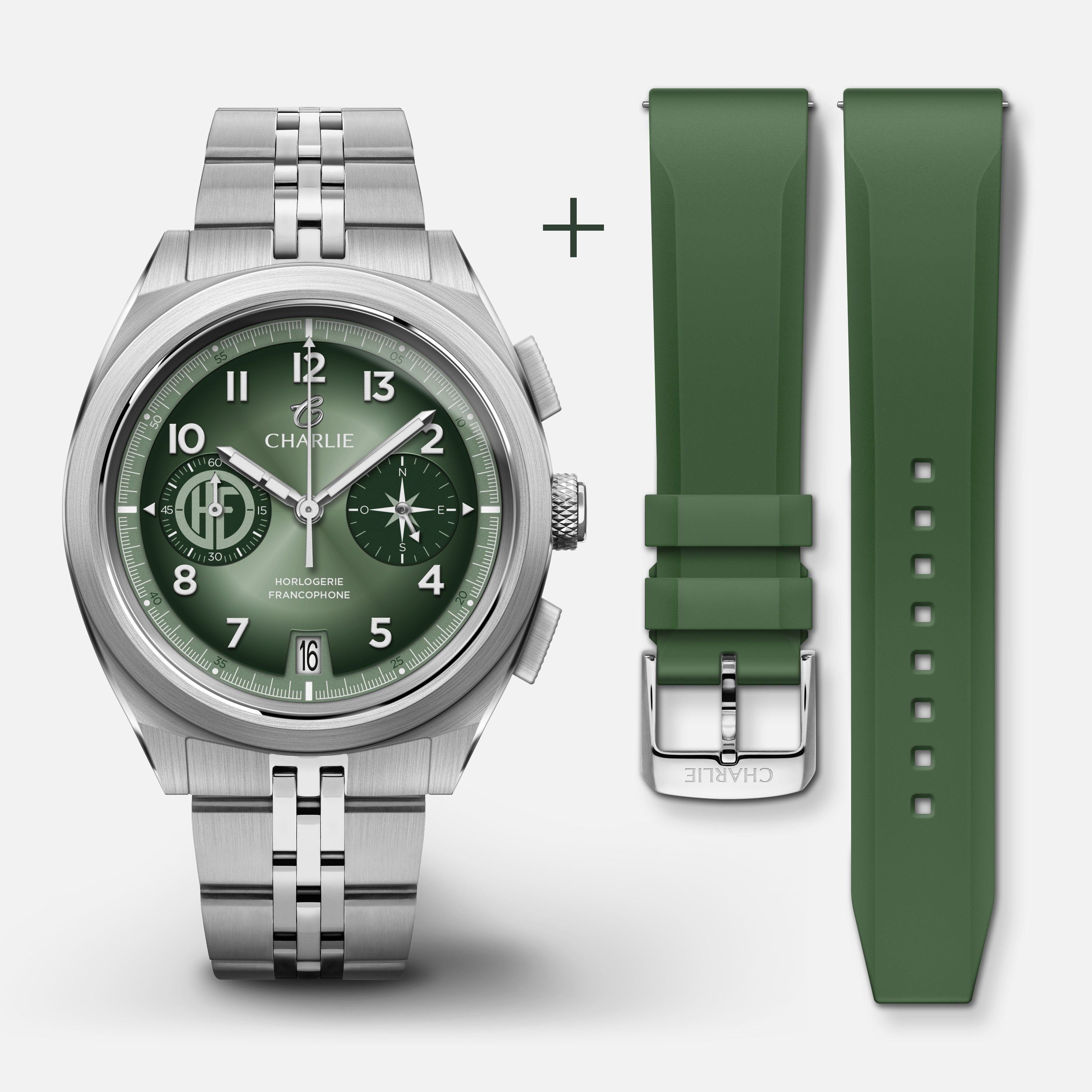 GRX - HF "SALVIA" Montres CHARLIE Acier + NBR Sauge