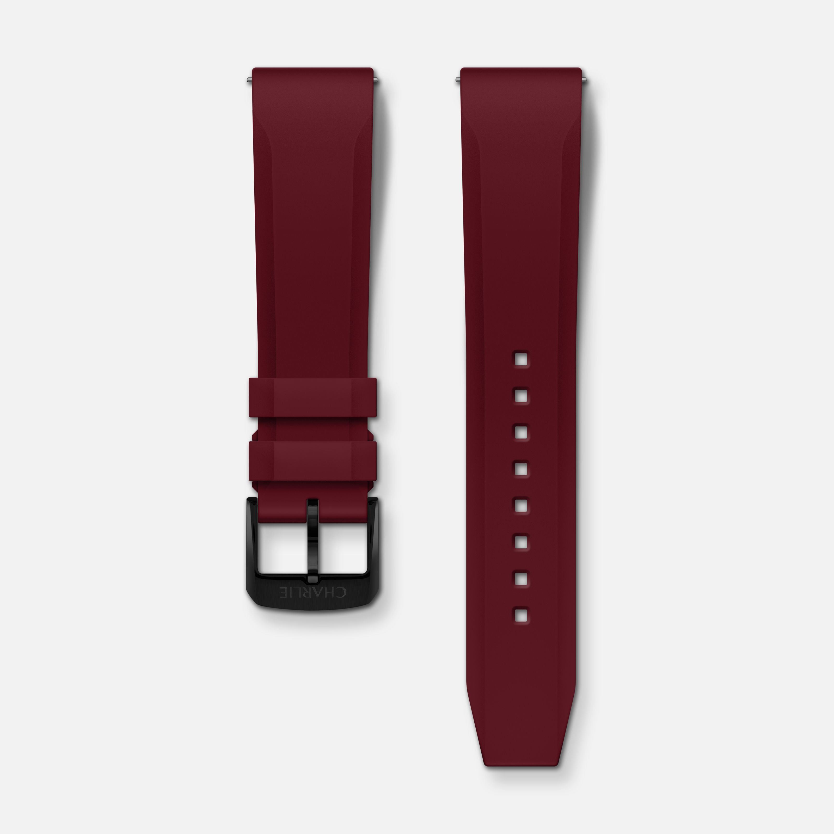 Burgundy rubber strap 20mm
