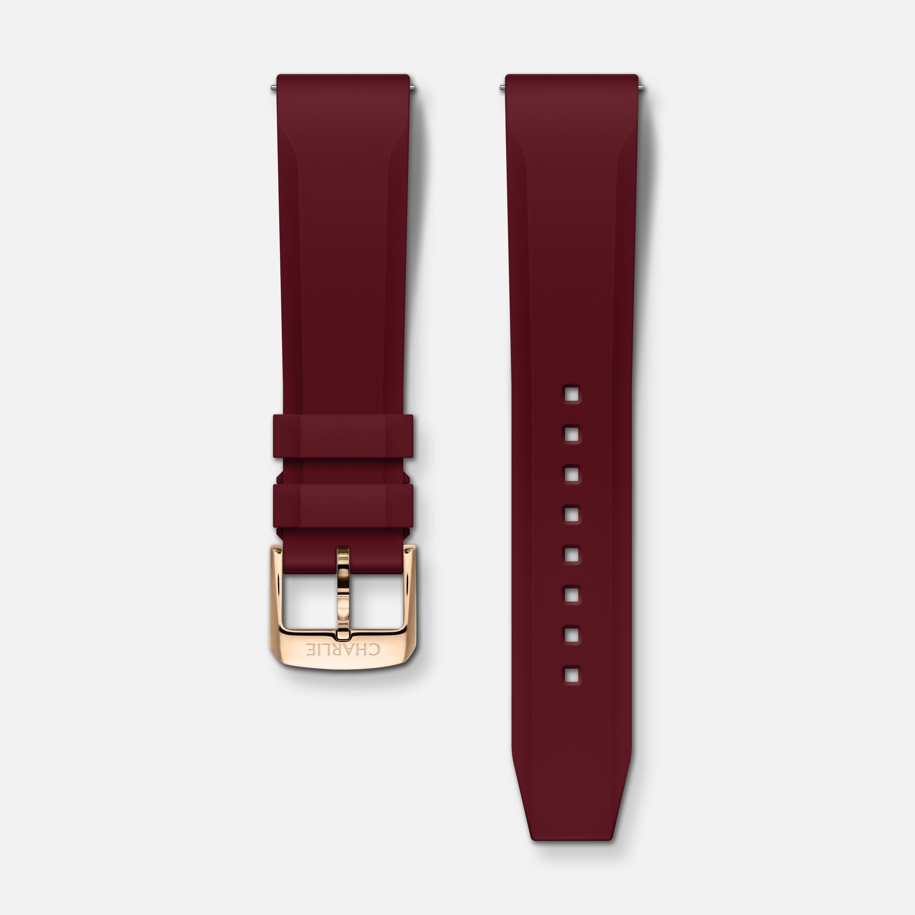 Burgundy rubber strap 20mm