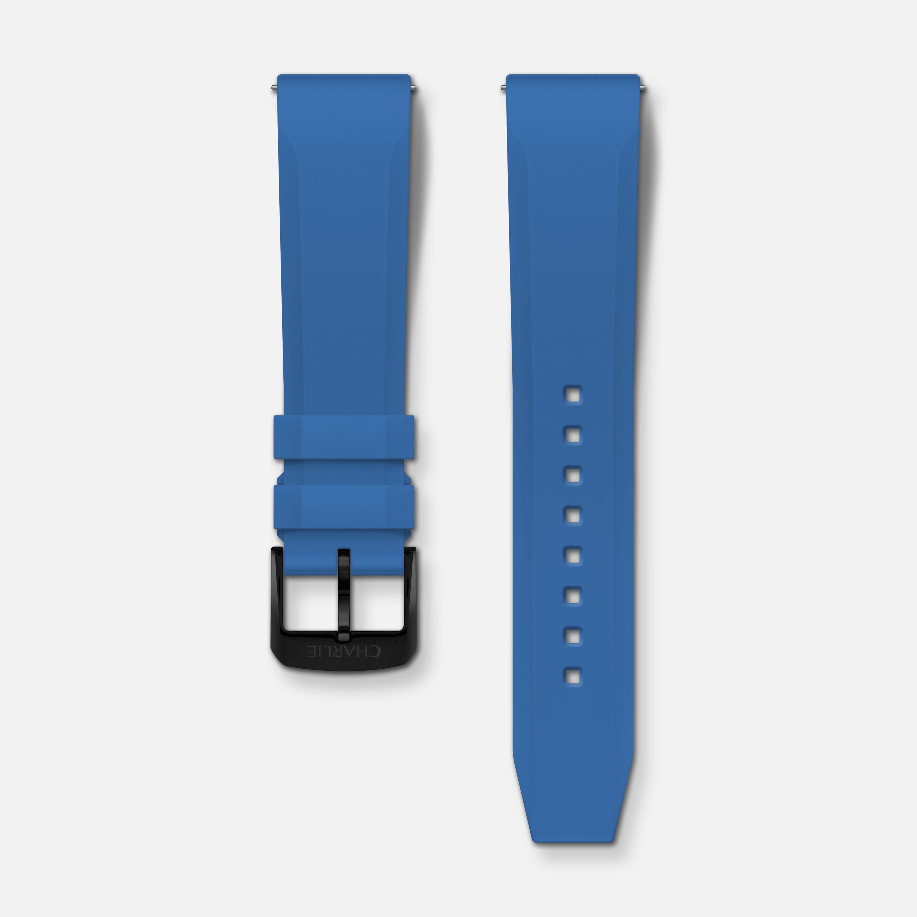 Electric blue rubber strap 20mm