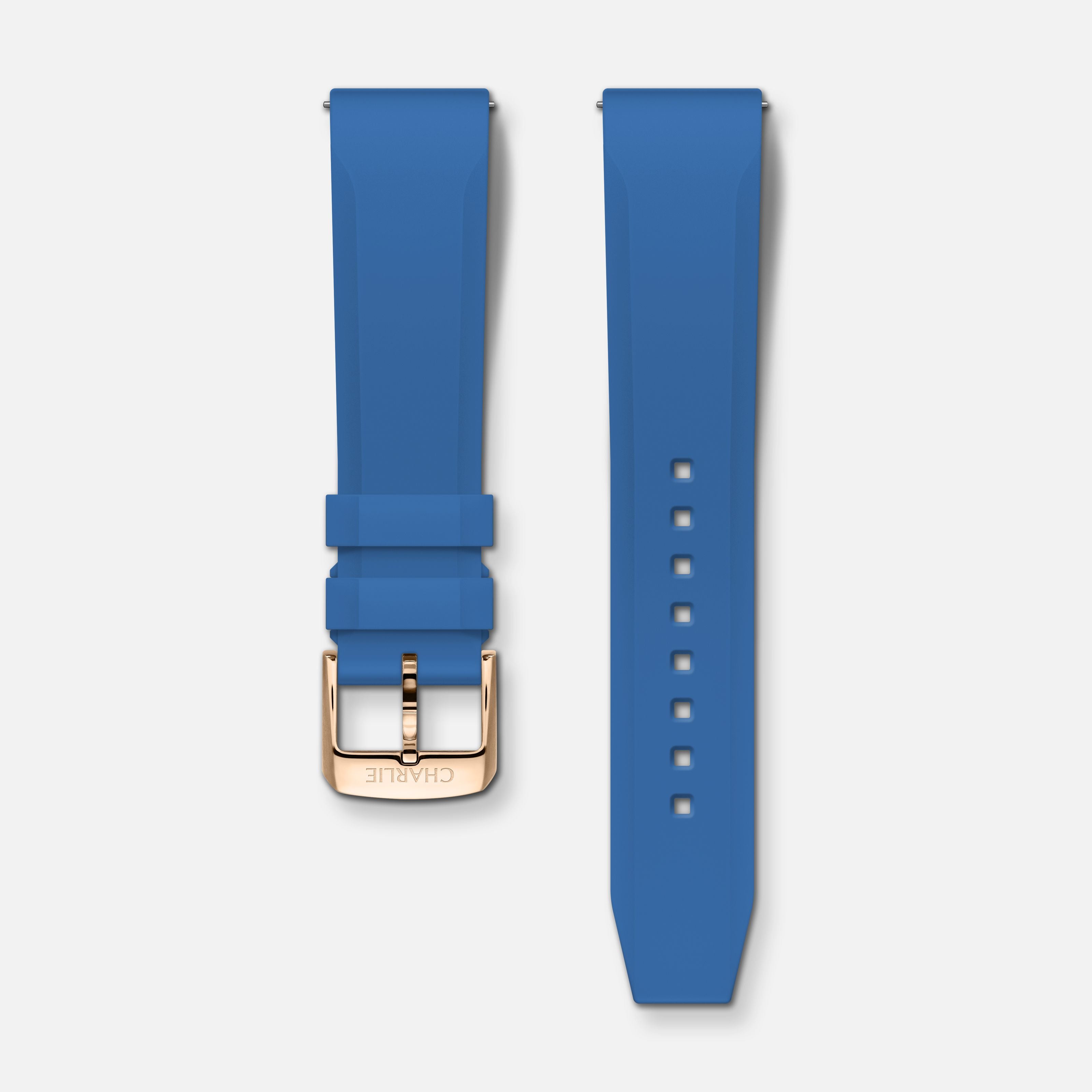 Electric blue rubber strap 20mm