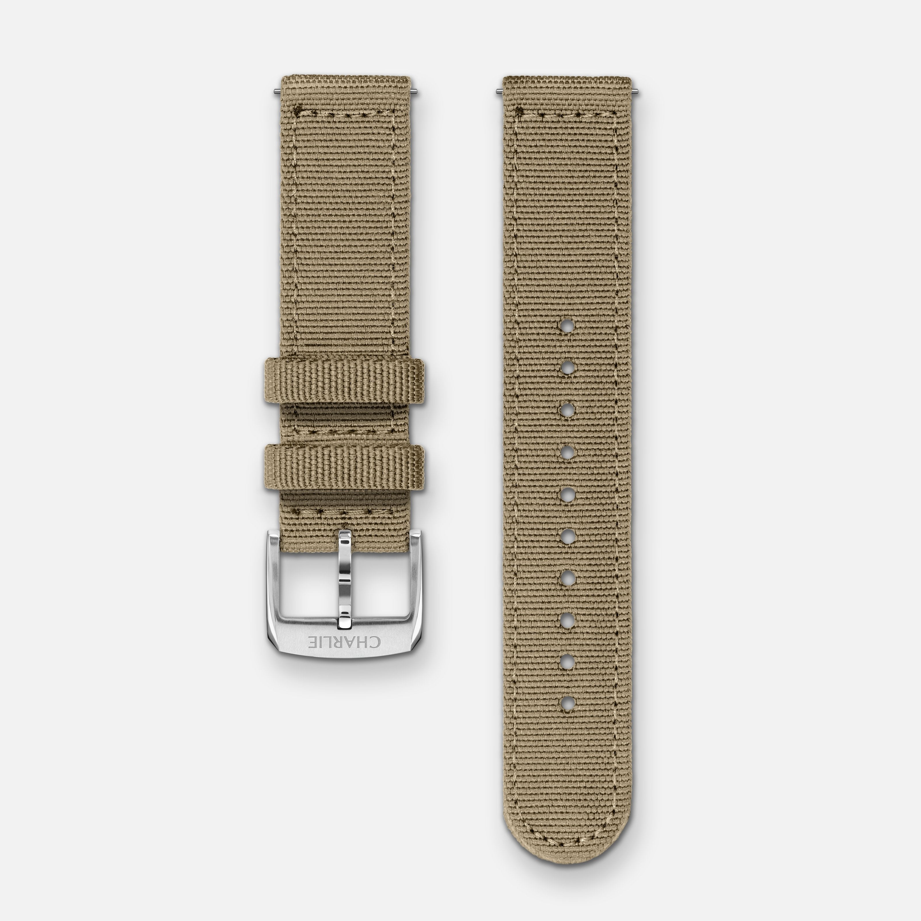 Bracelet Nylon Beige 20mm Bracelets de montres CHARLIE Acier