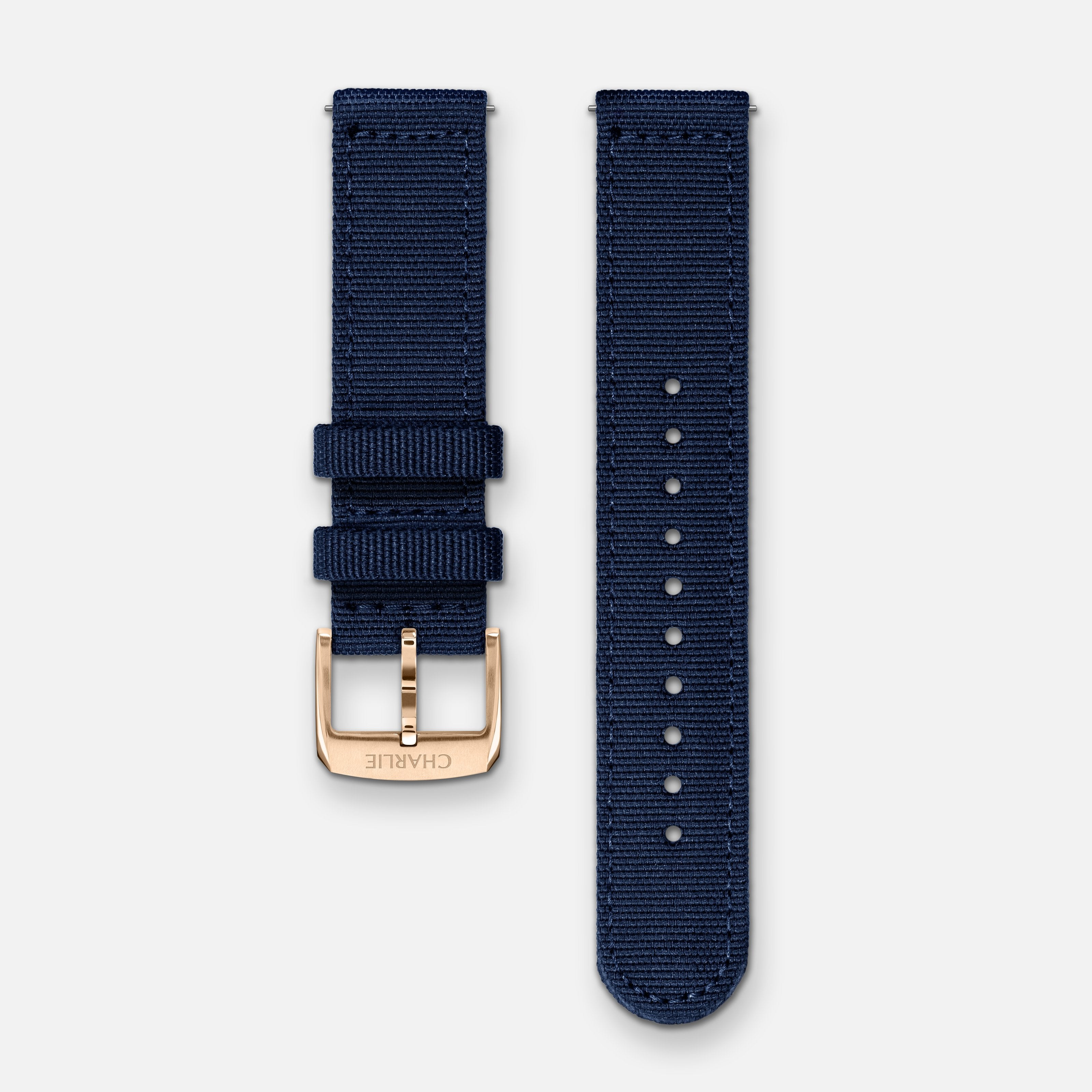 Bracelet Nylon Bleu 20mm Bracelets de montres CHARLIE Or rose