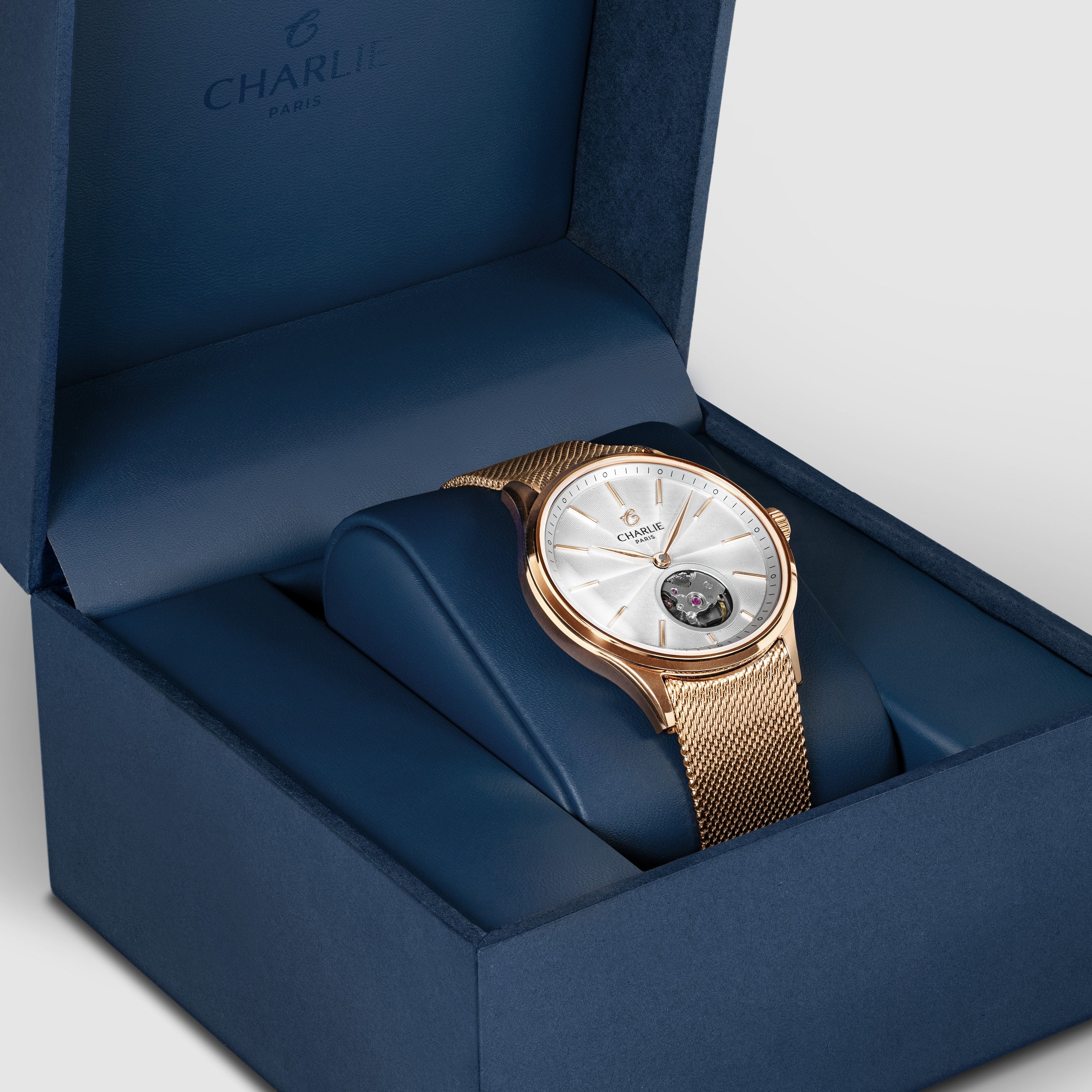 INITIAL 35 - Automatique Cœur Ouvert - Doré rose Montres CHARLIE