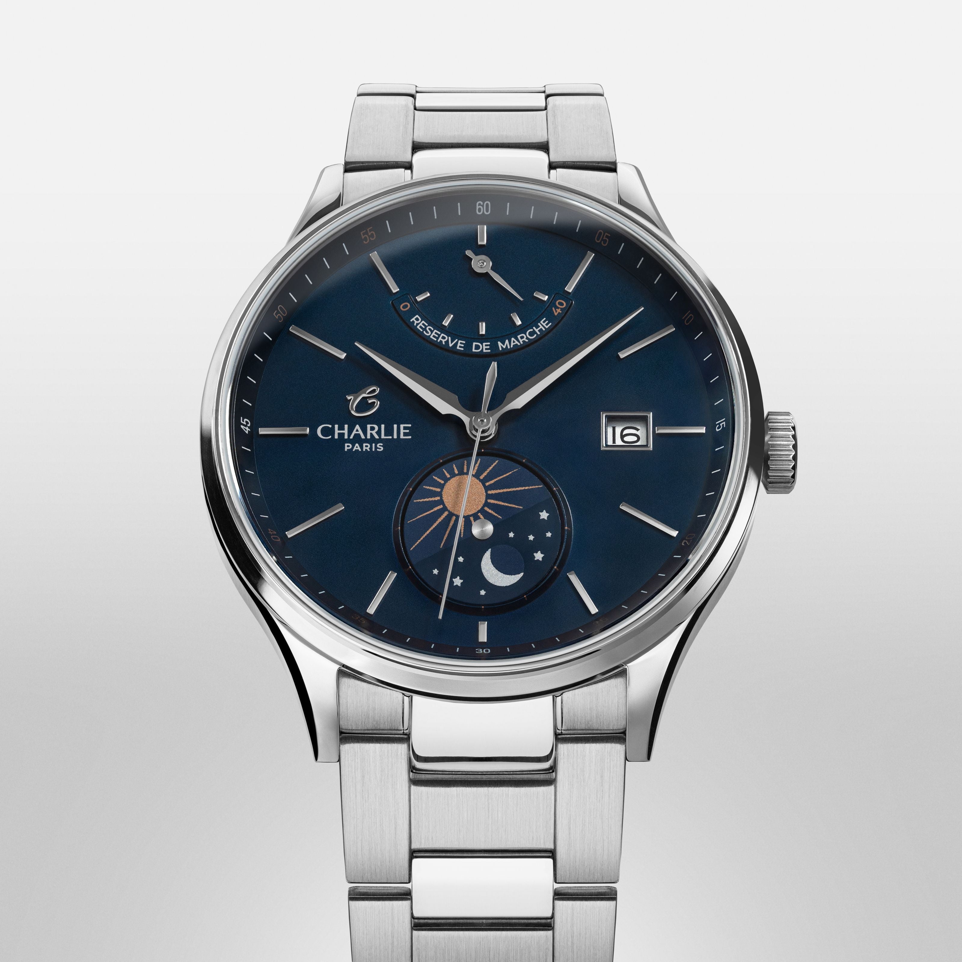 INITIAL - Automatique Jour/Nuit - Bleu Montres CHARLIE