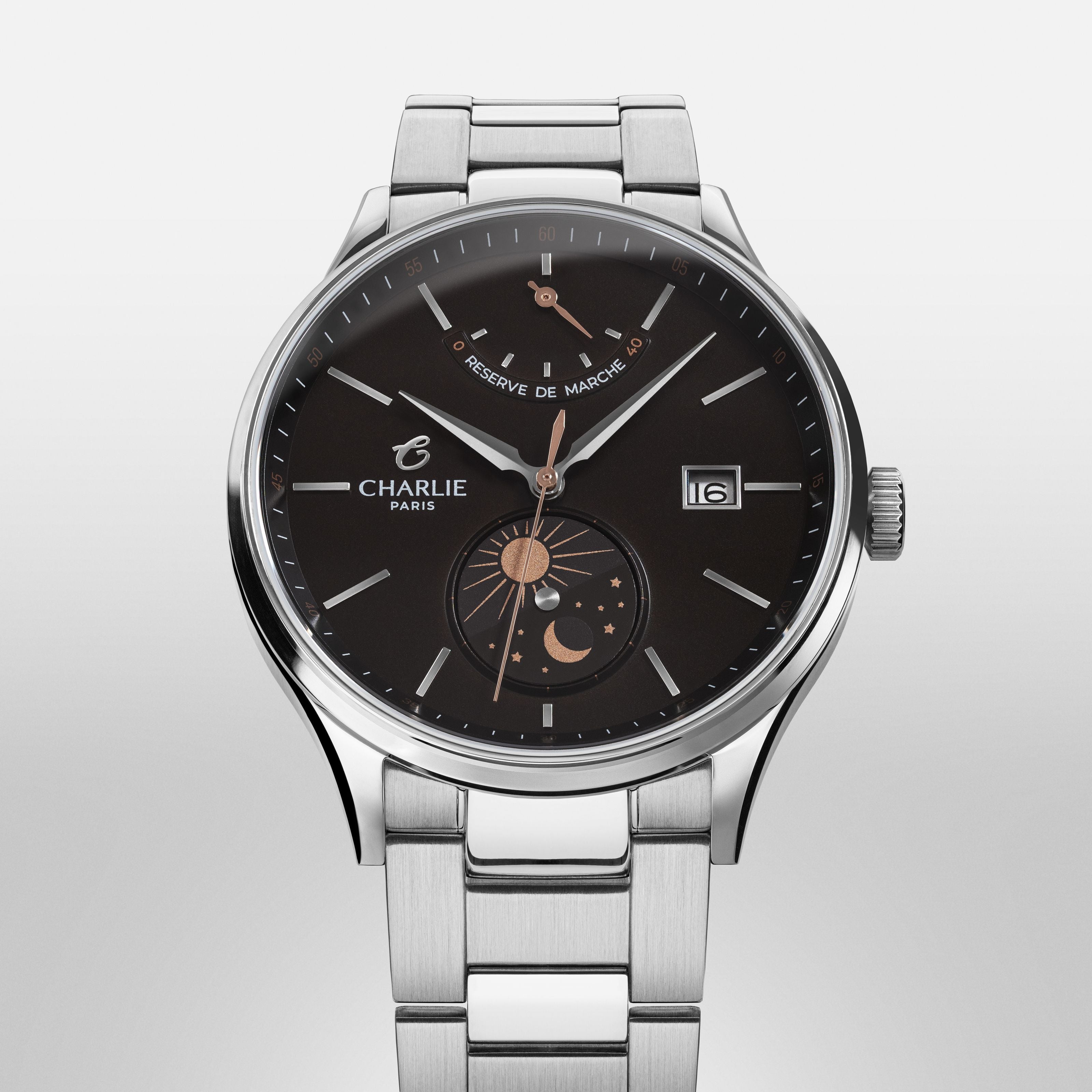 INITIAL - Automatique Jour/Nuit - Brun Montres CHARLIE