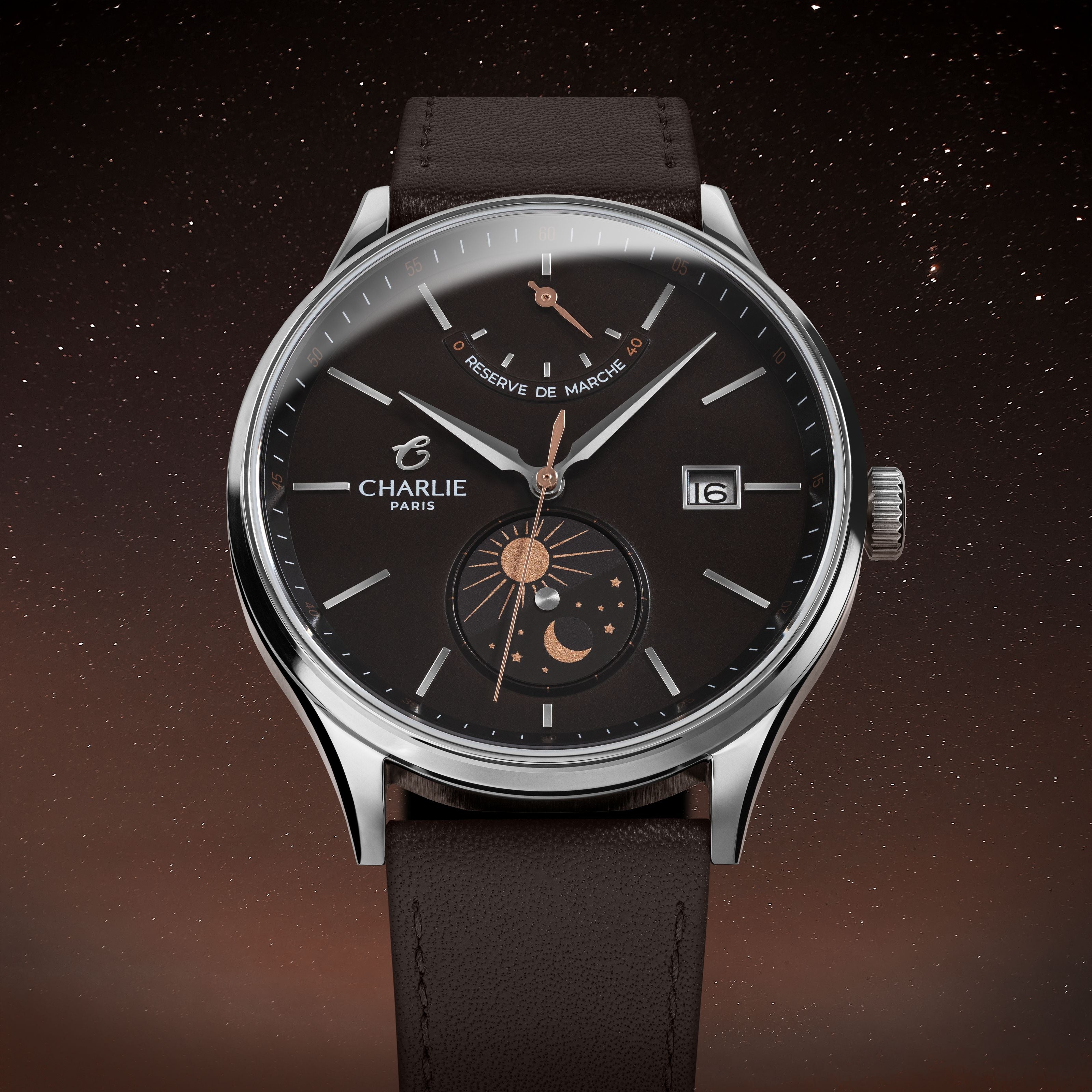 INITIAL - Automatique Jour/Nuit - Brun Montres CHARLIE