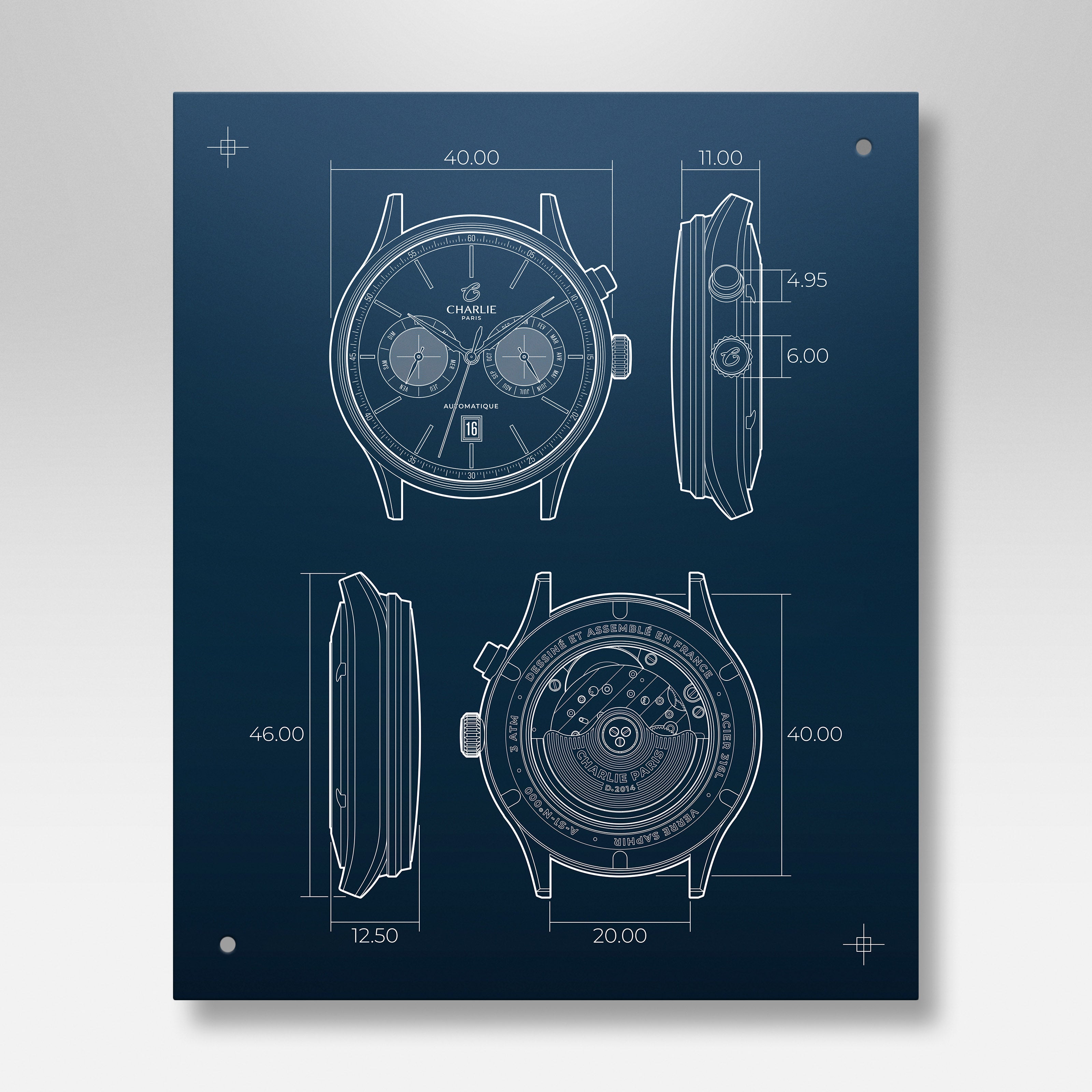 INITIAL CALENDRIER - Montre automatique pour homme