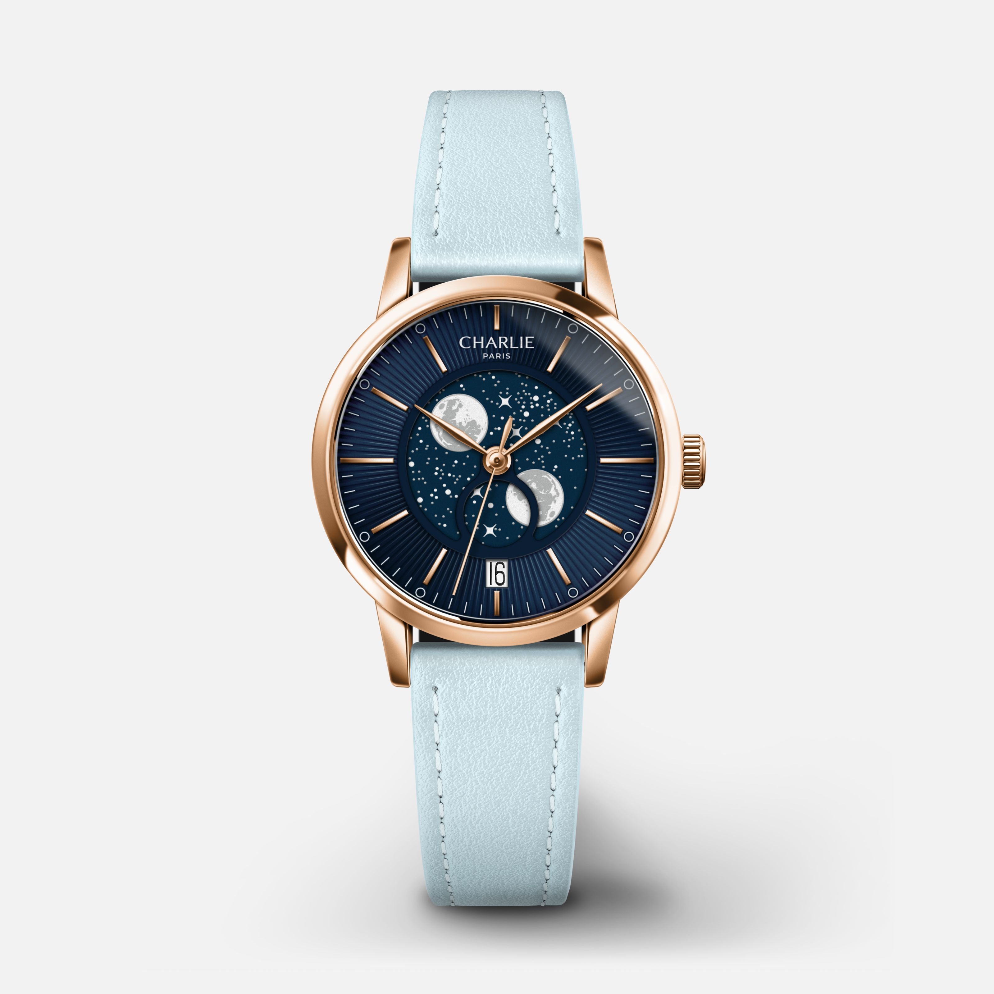 SULLY - Phase de Lune - Doré rose & Bleu