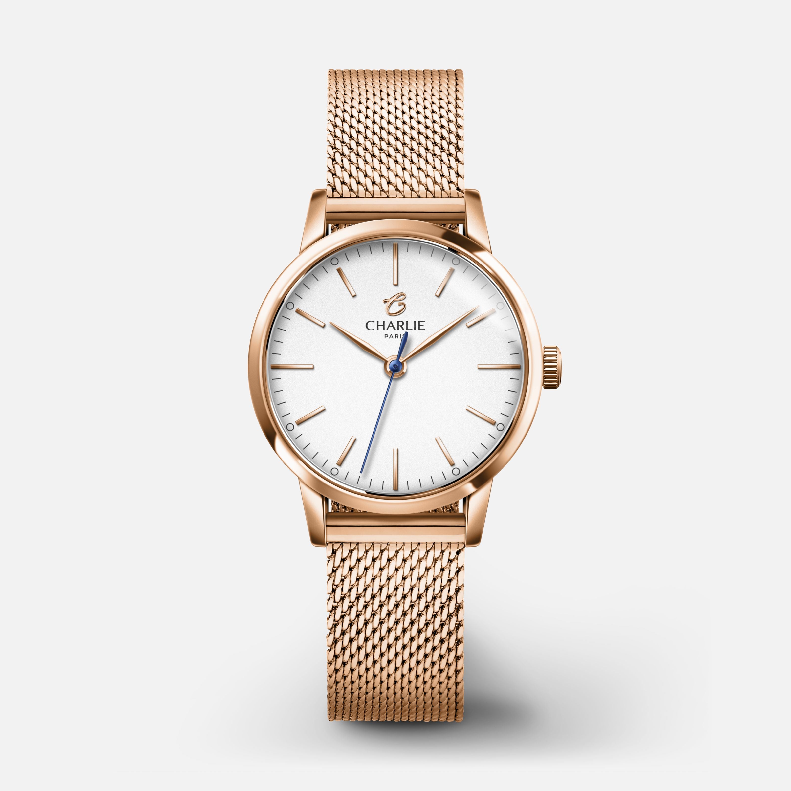 SULLY - Quartz - Doré rose Montres CHARLIE Maille milanaise doré rose