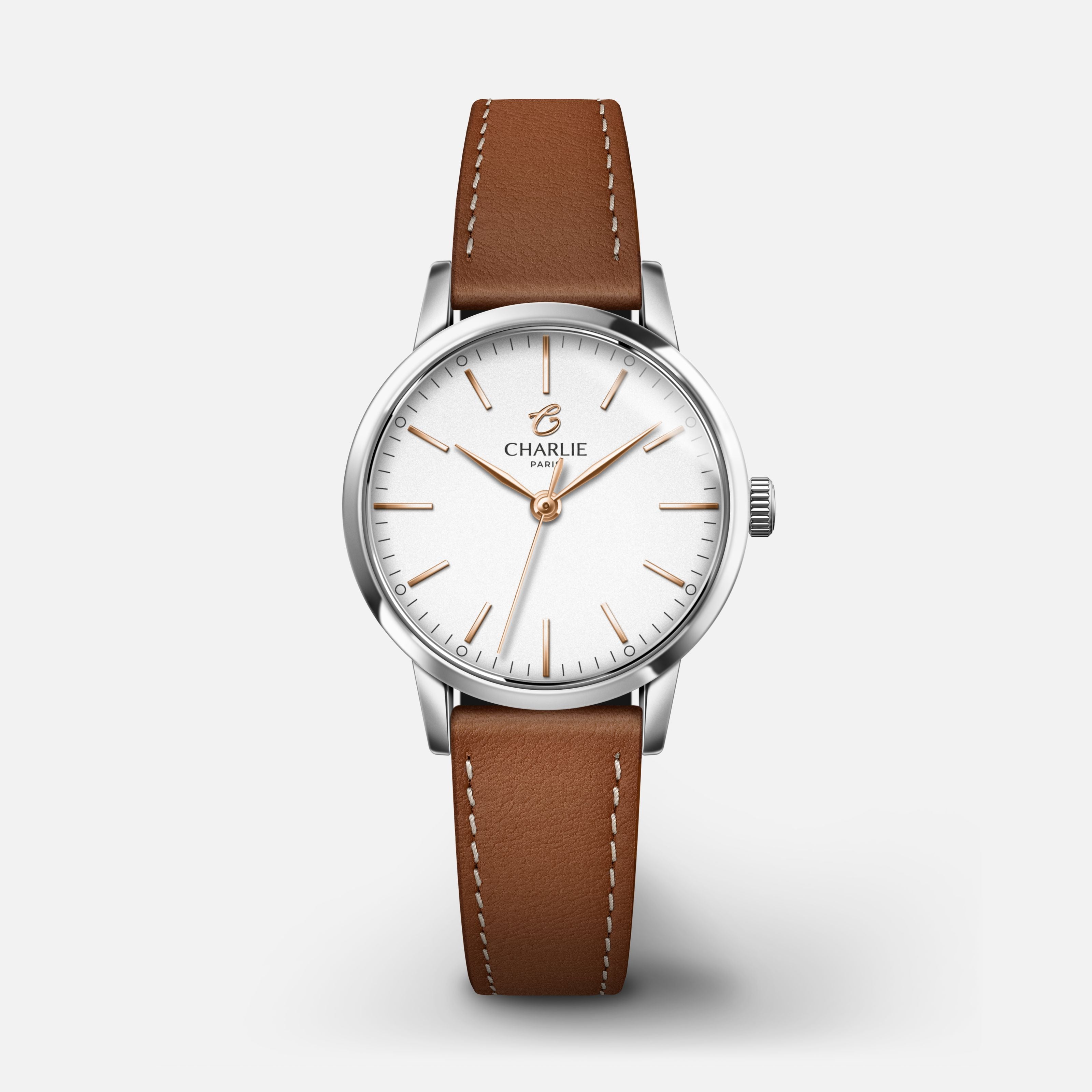 SULLY - Quartz - Acier Montres CHARLIE Cuir marron