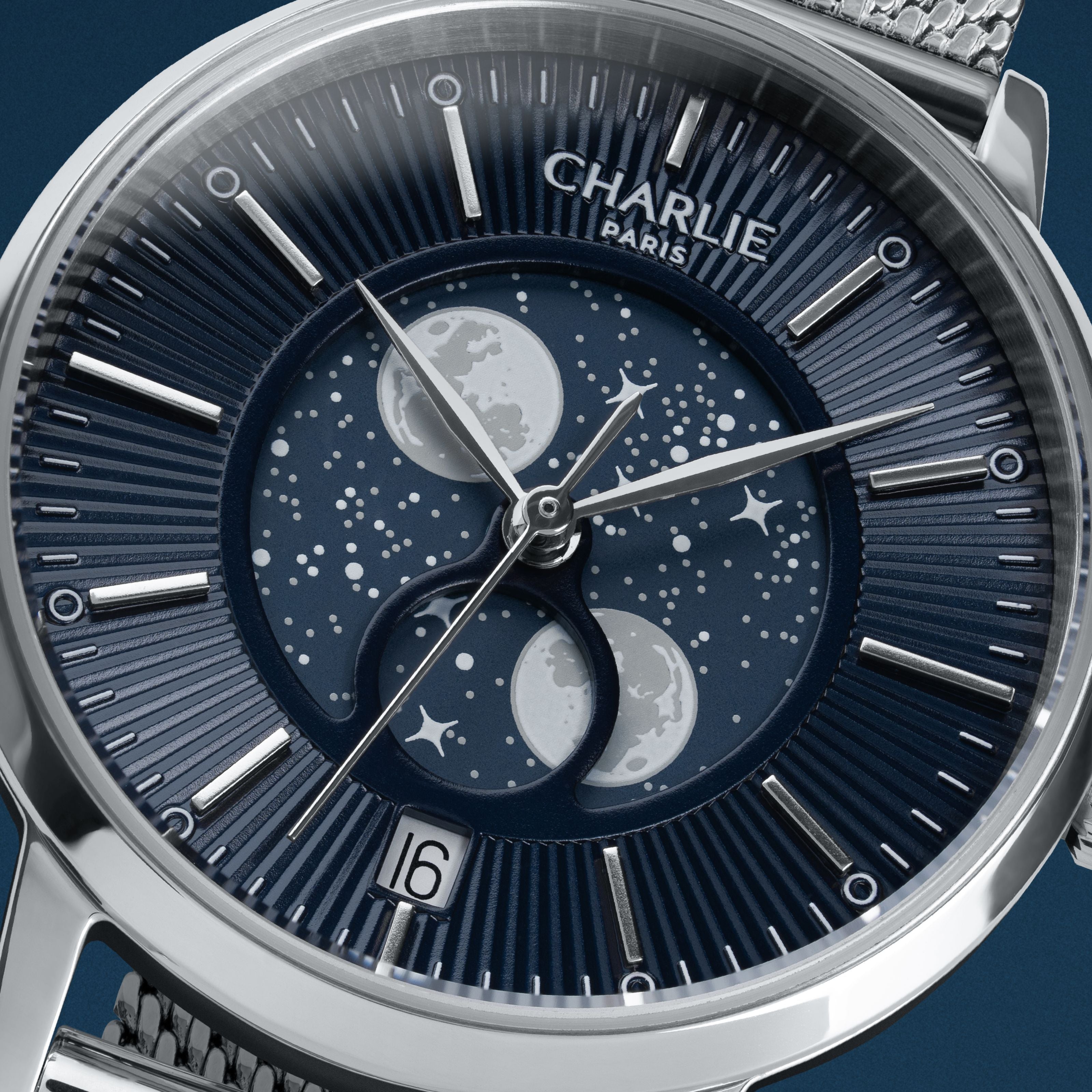 SULLY - Moon phase - Steel & Blue