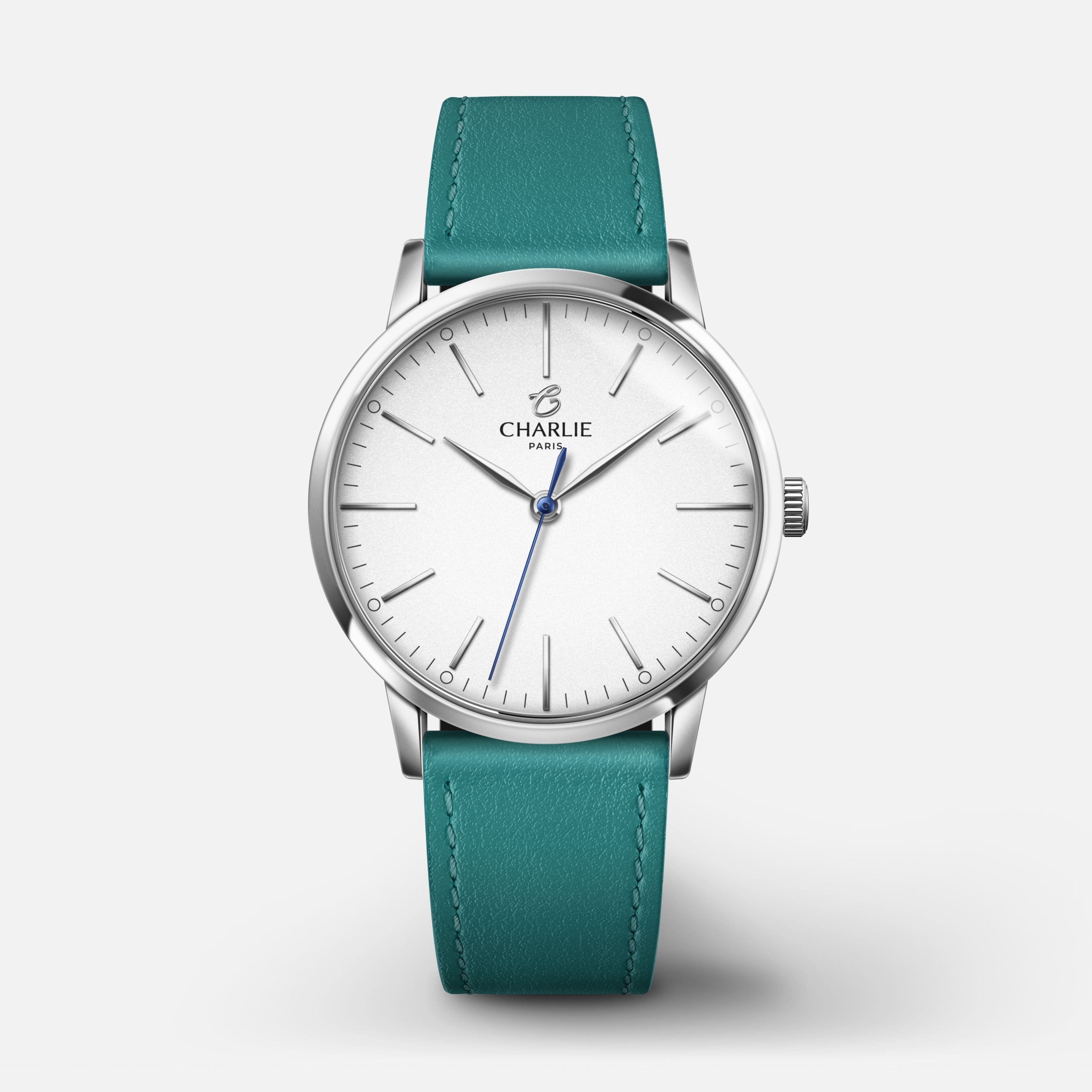 SULLY 35 - Quartz - Acier Montres CHARLIE Cuir paon
