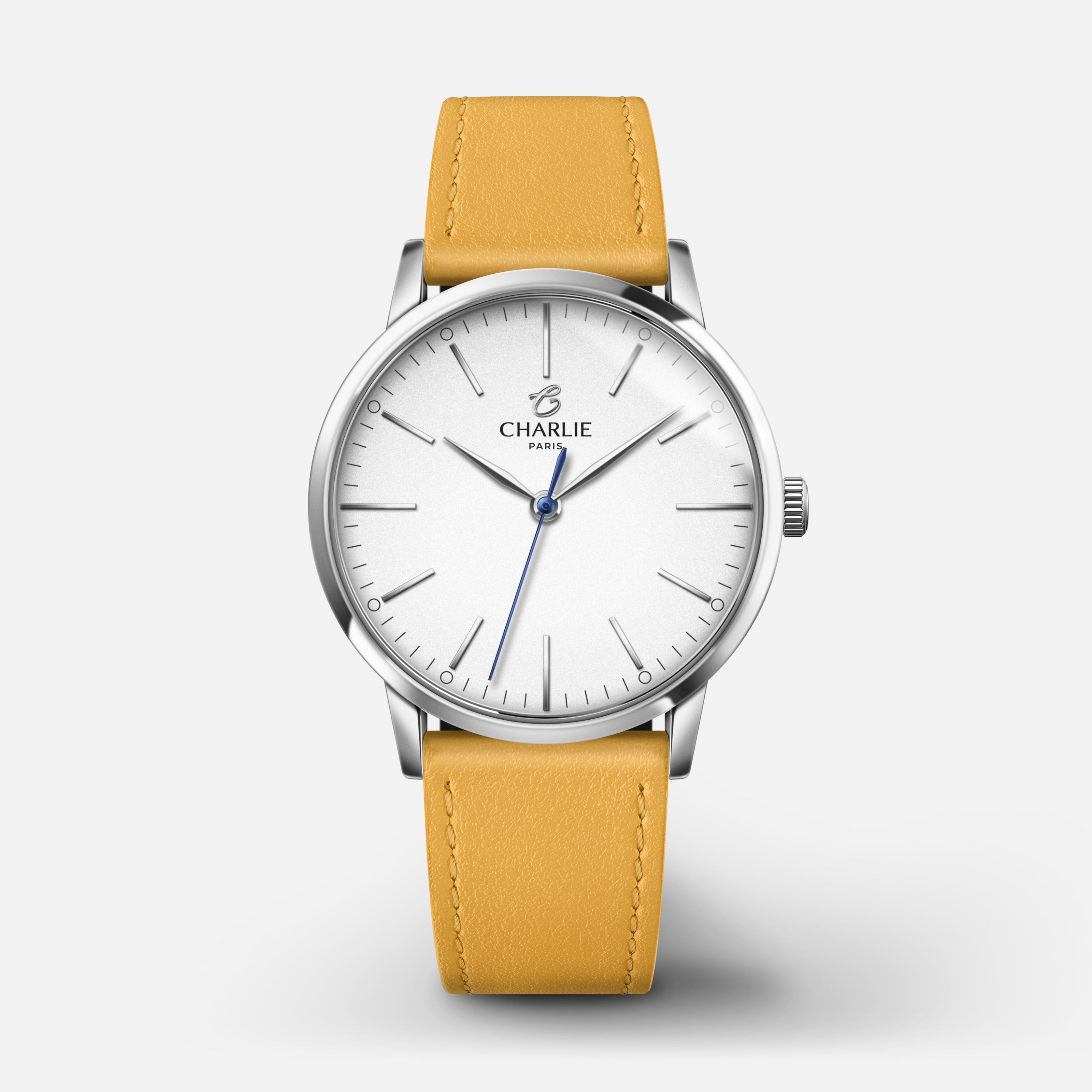 SULLY 35 - Quartz - Acier Montres CHARLIE Cuir jaune toscan