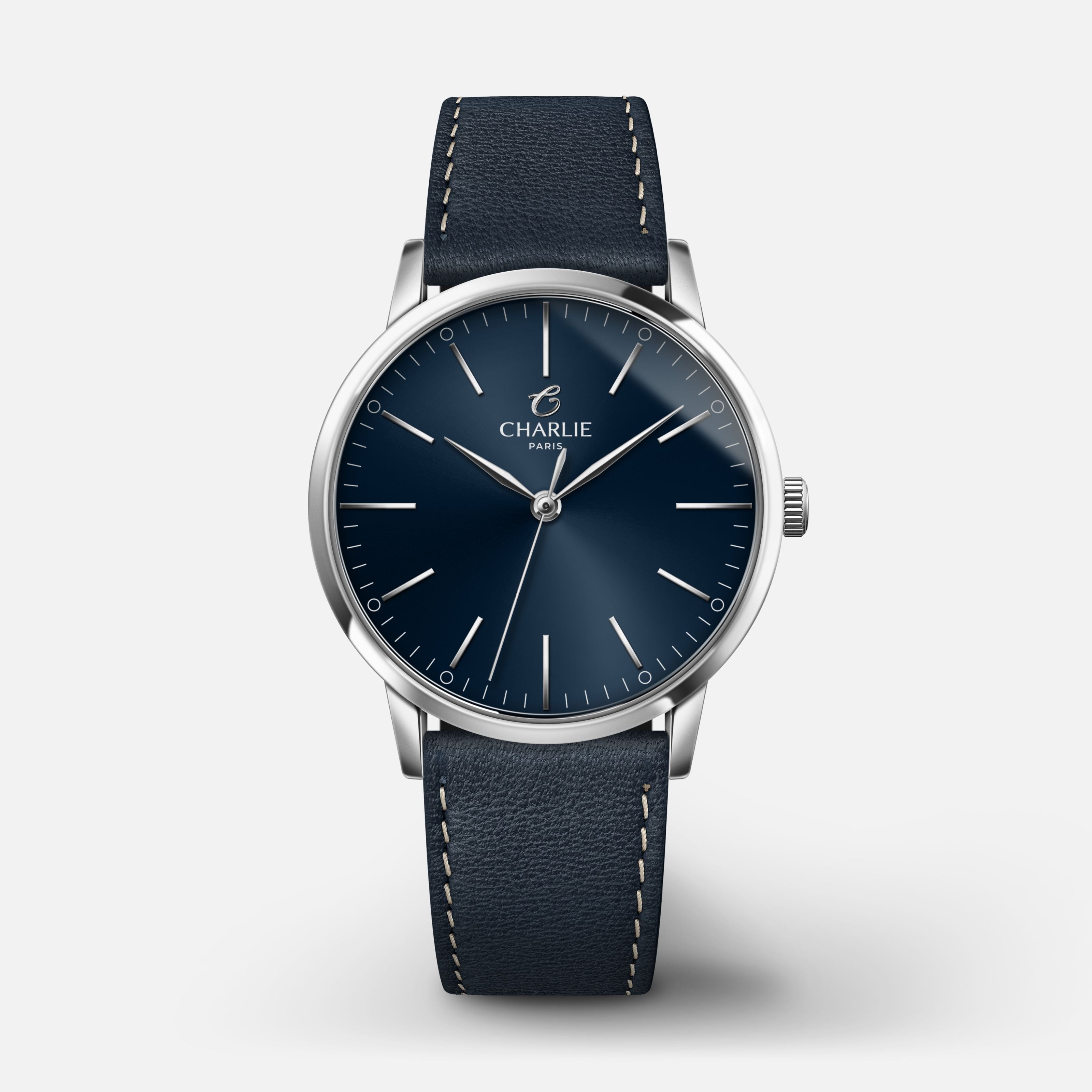 SULLY 35 - Quartz - Acier & bleu Montres CHARLIE Cuir bleu