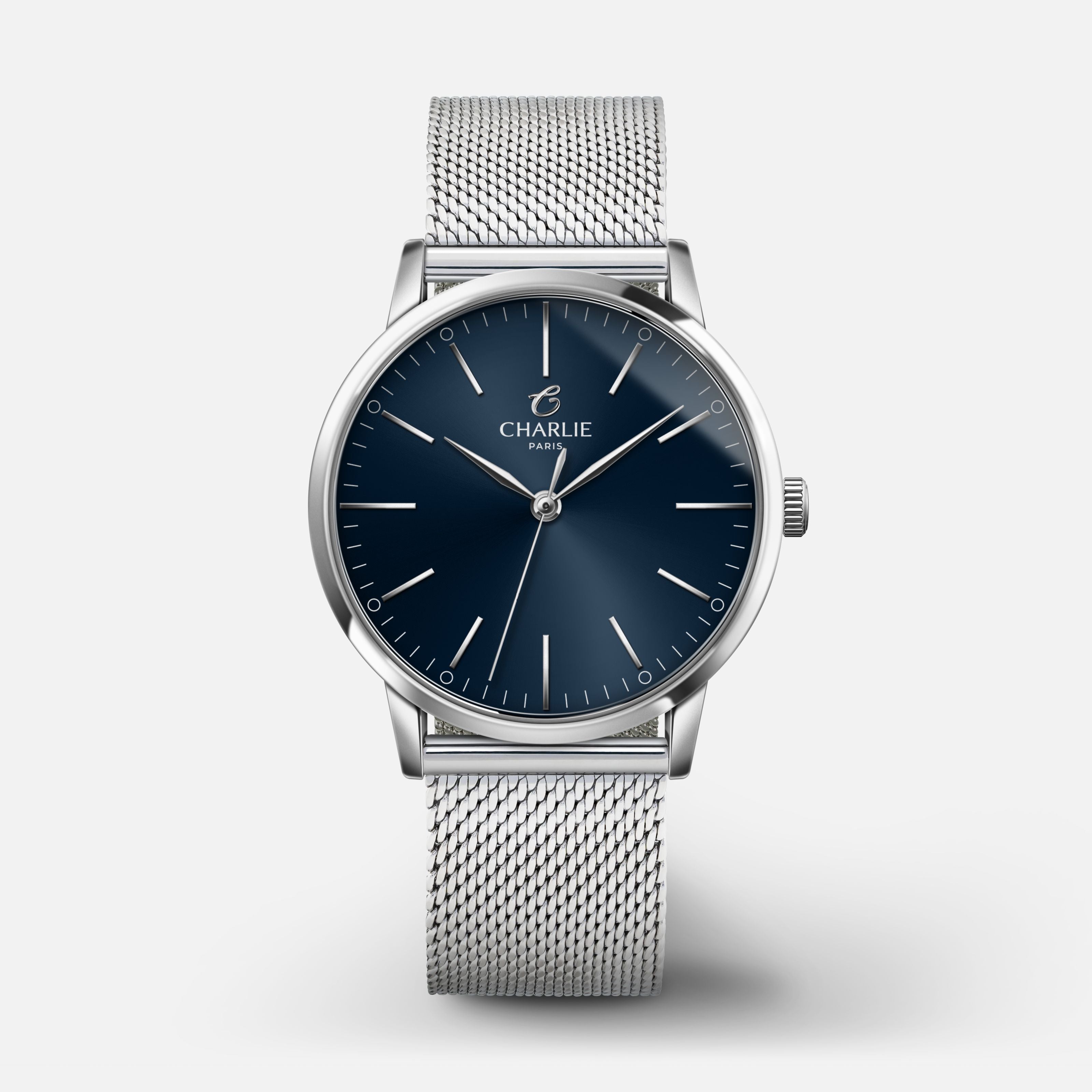 SULLY 35 - Quartz - Acier & bleu Montres CHARLIE Maille milanaise acier