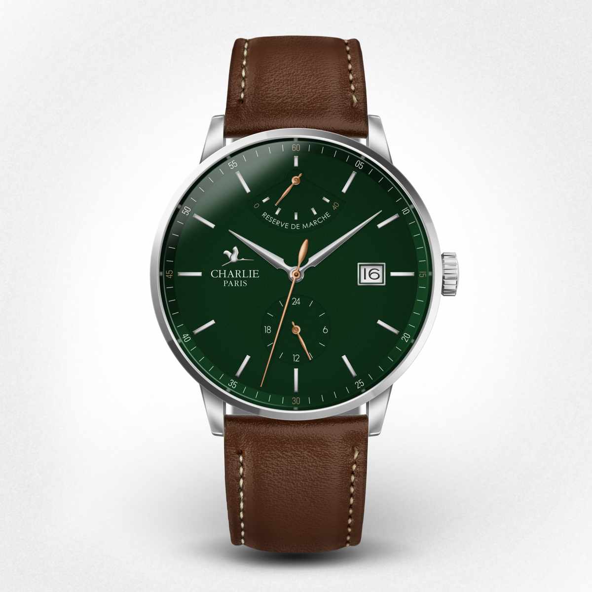 Montre fran aise r serve de marche homme verte Initial r serve