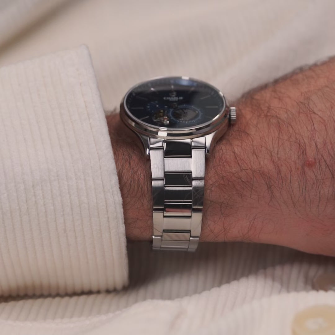 INITIAL - Automatique Cœur Ouvert - Bleu Montres CHARLIE