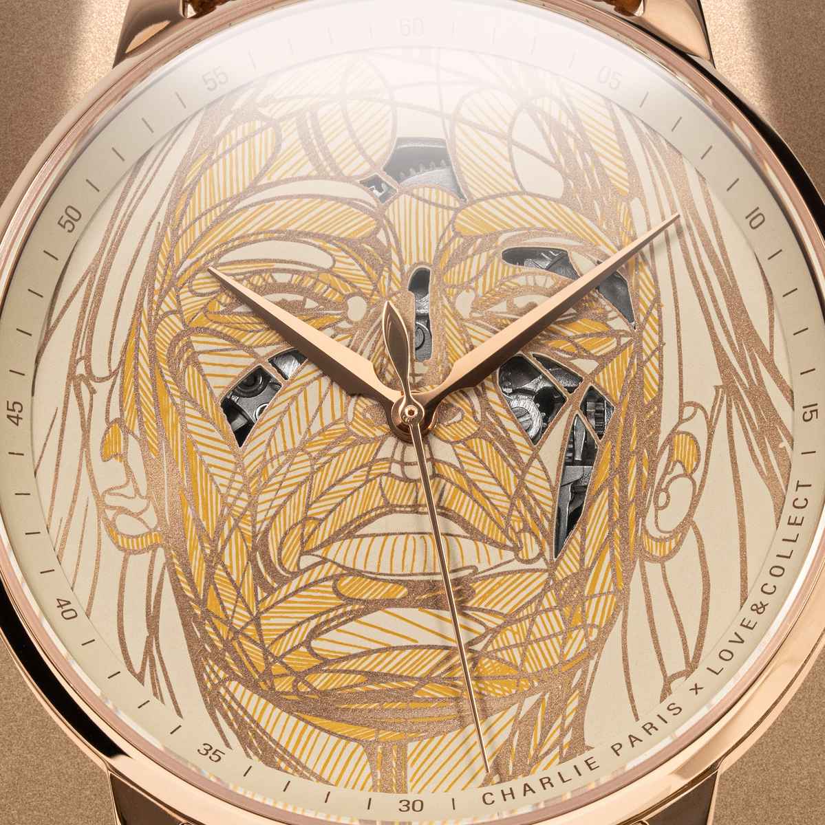 Vue de face du modèle de montre automatique pour homme Initial Hopare édition