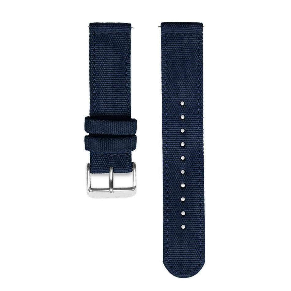 Bracelet de montre homme tissu nylon bleu 18mm