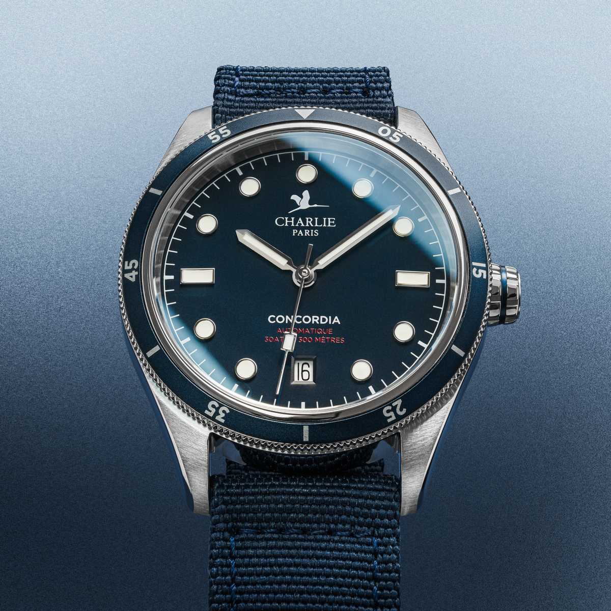 30ATM waterproof diving watch Concordia Automatic Blue