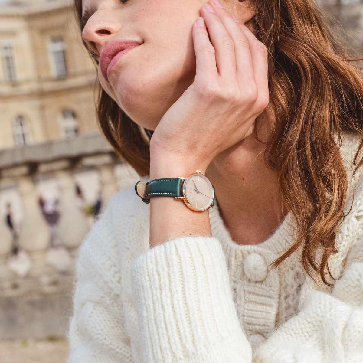 Bracelet cuir Vert 14mm Bracelets de montres CHARLIE