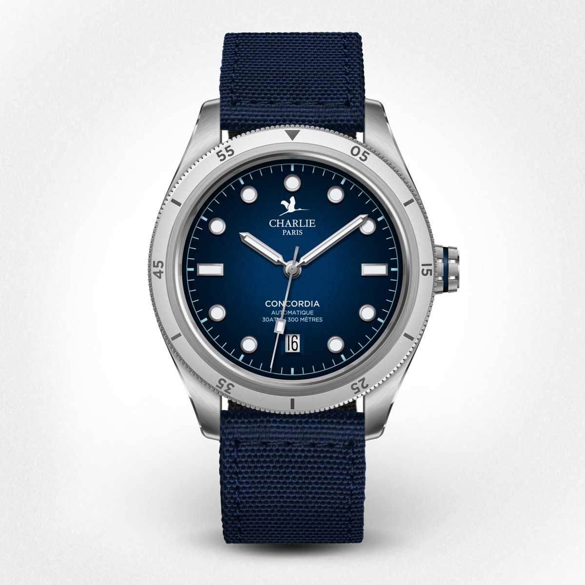 Men s blue automatic watch Swiss movement Concordia Automatic Nazar