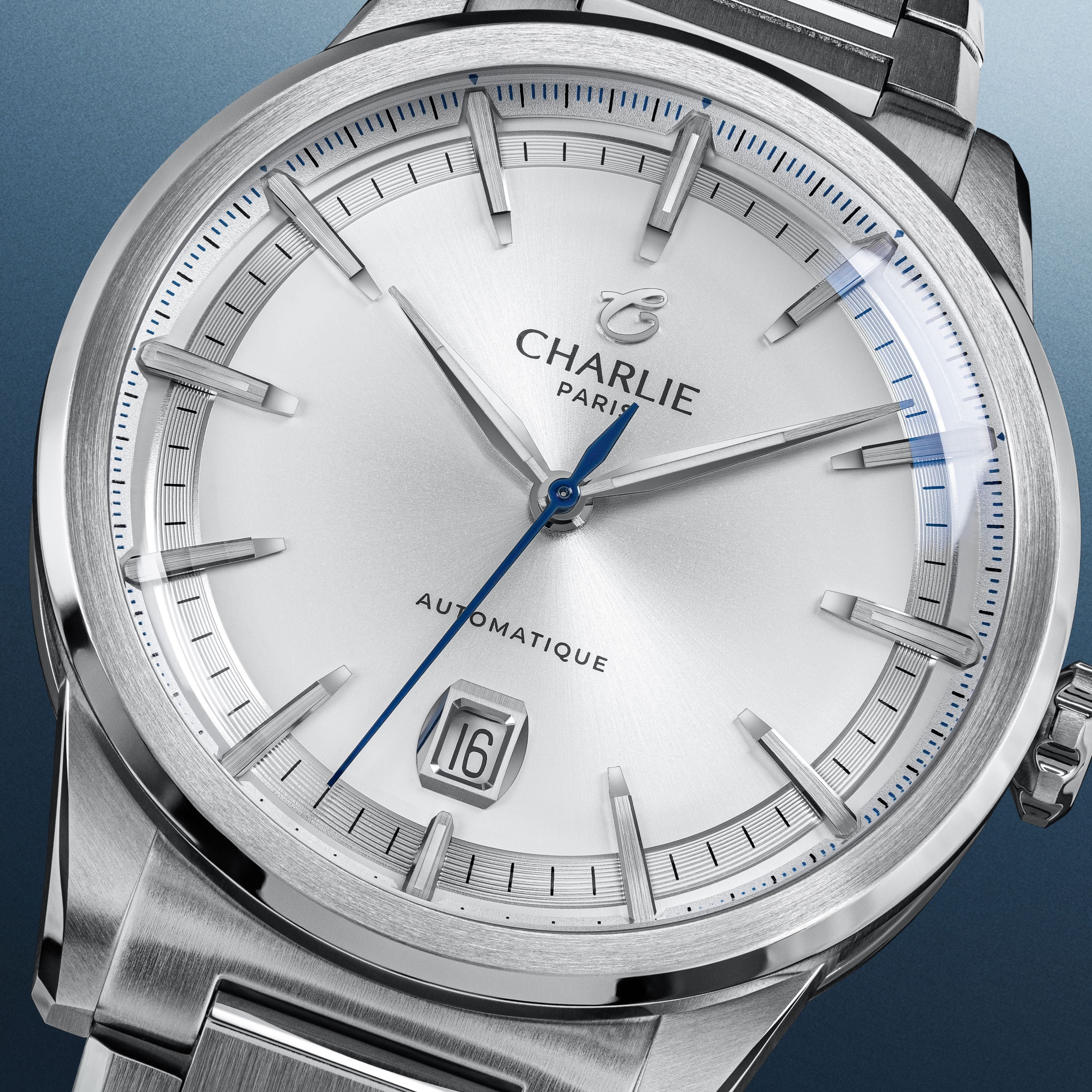 paris様 ALLIANCE - White Swiss automatic men's watch - Stainless steel