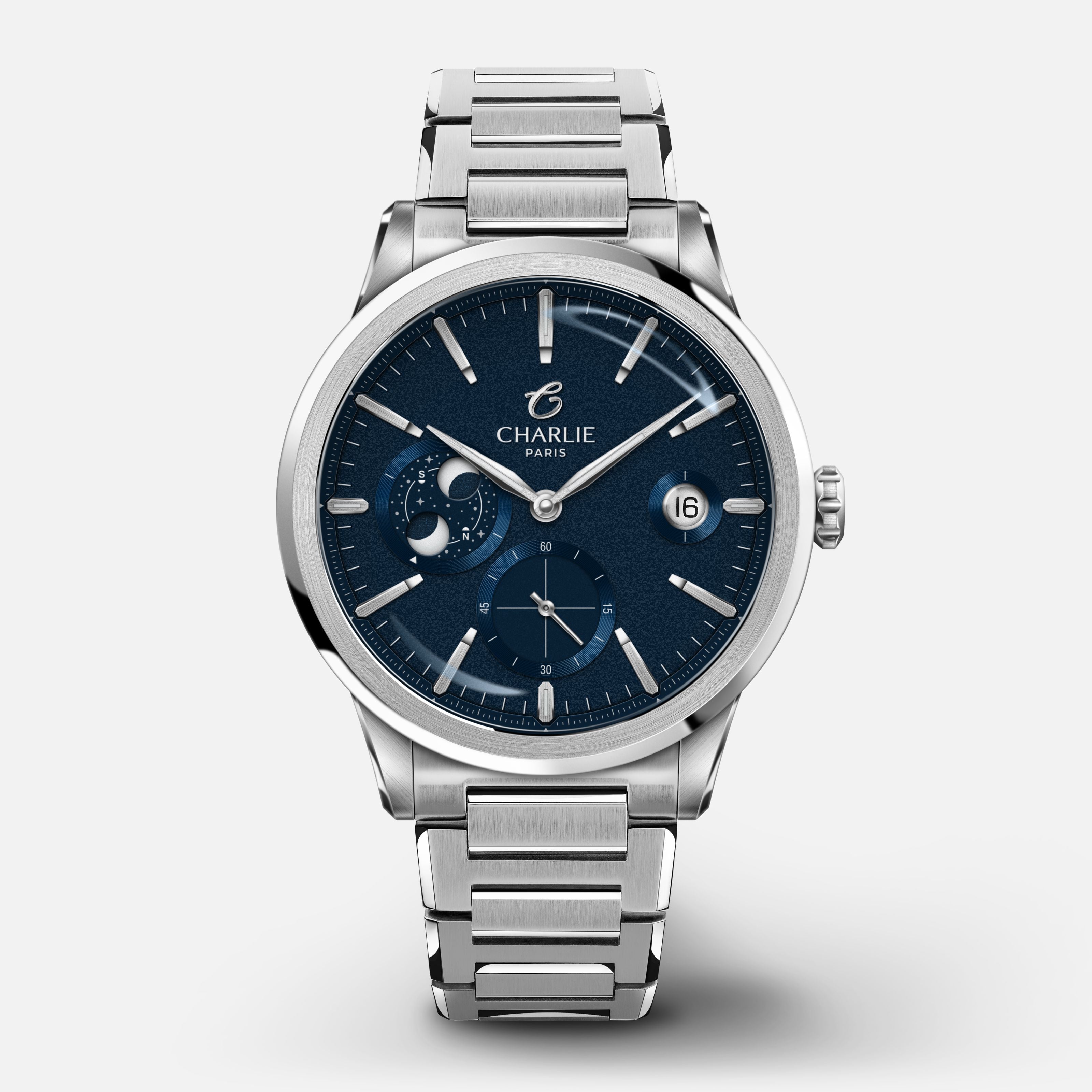 Men's blue moonphase watch - Alliance Moonphase Blue