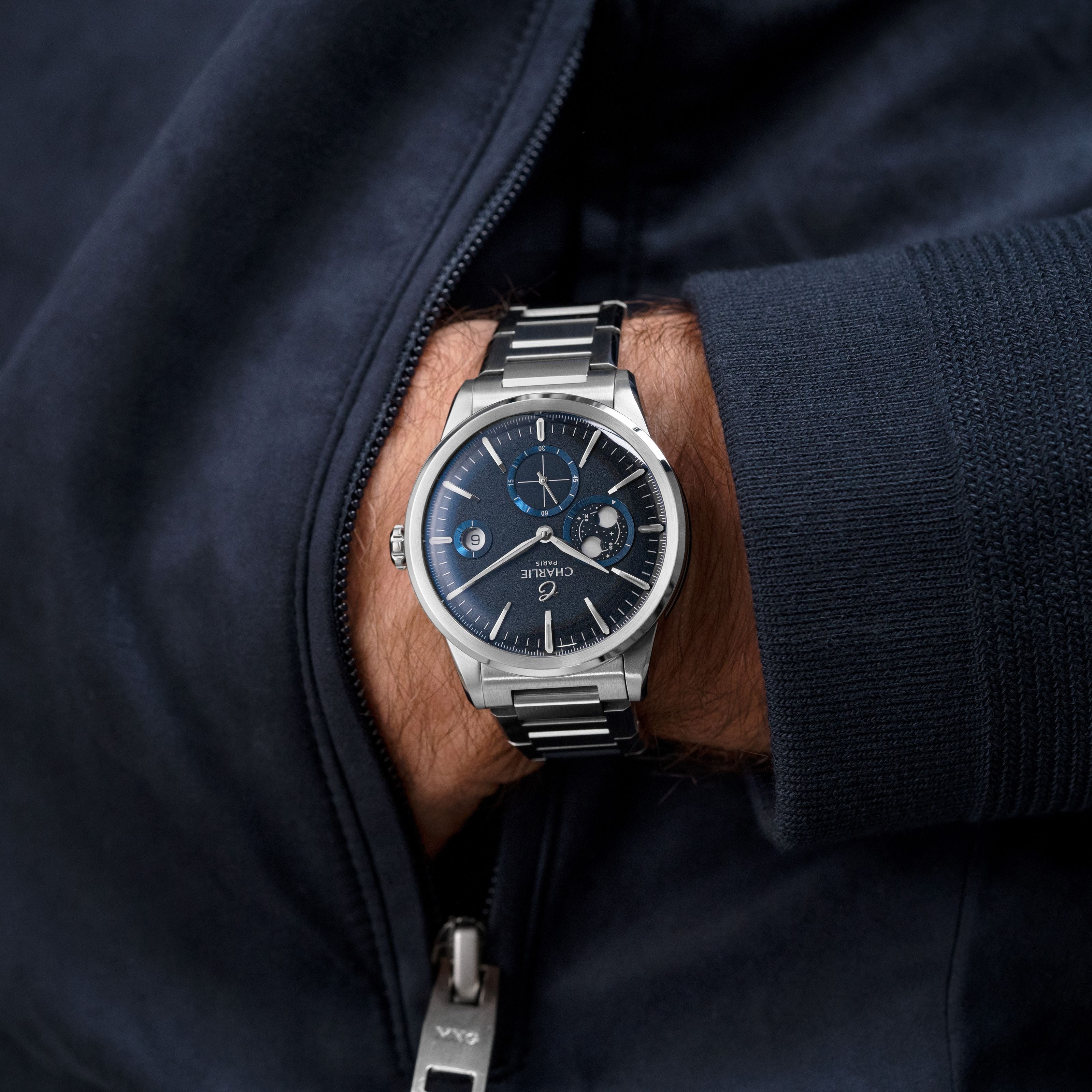 ALLIANCE - Automatique phase de lune - Bleu Montres CHARLIE