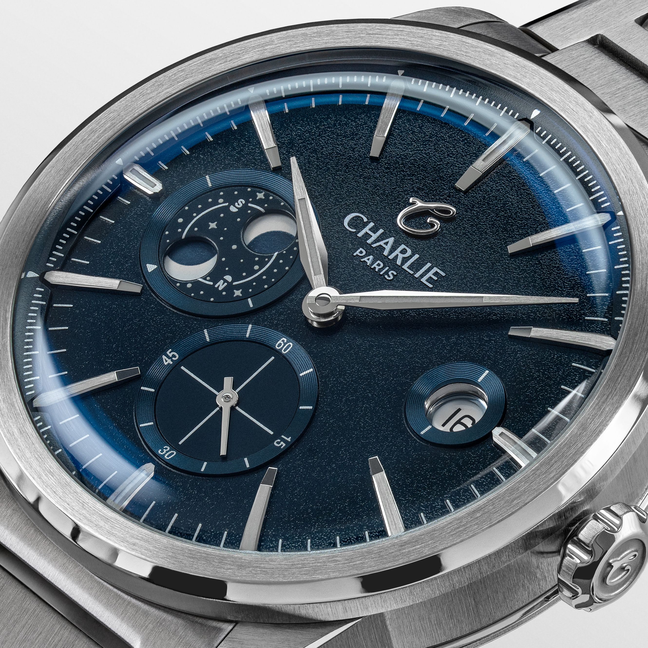 Men's blue moonphase watch - Alliance Moonphase Blue