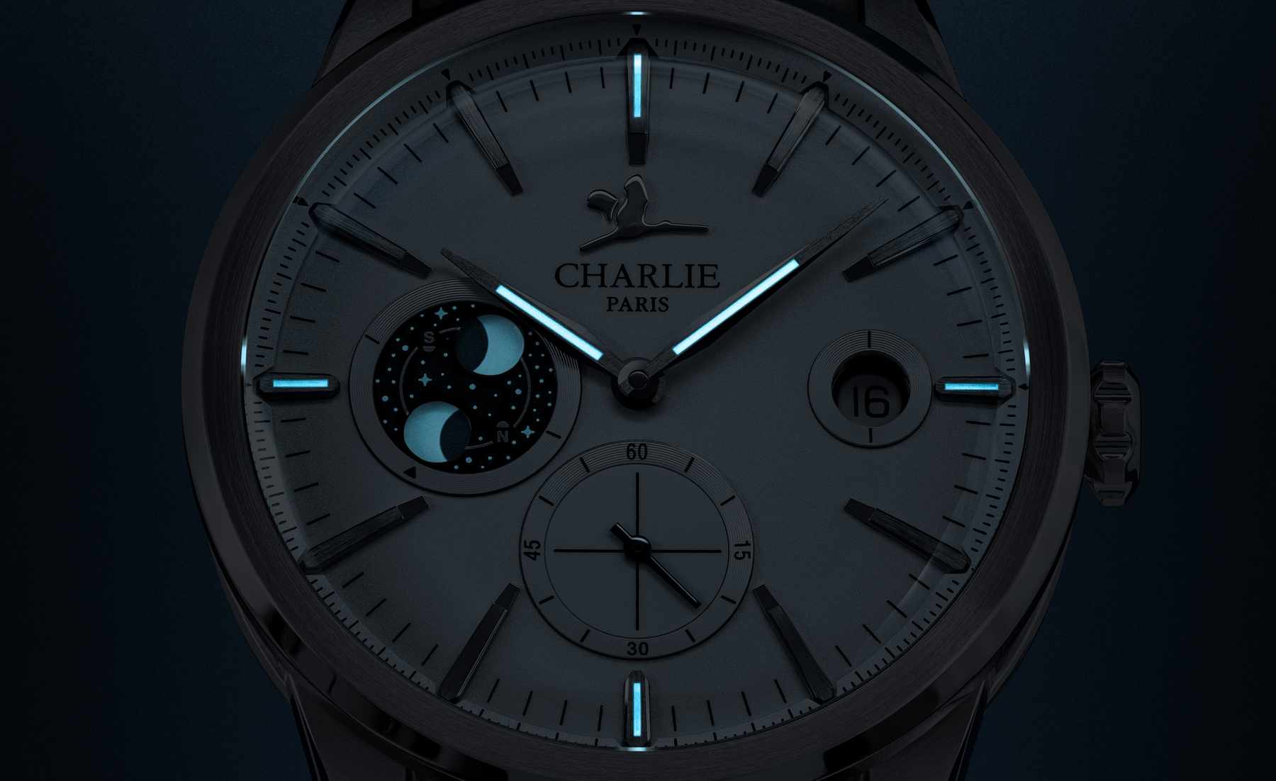 Men s blue moonphase watch Alliance Moonphase Blue