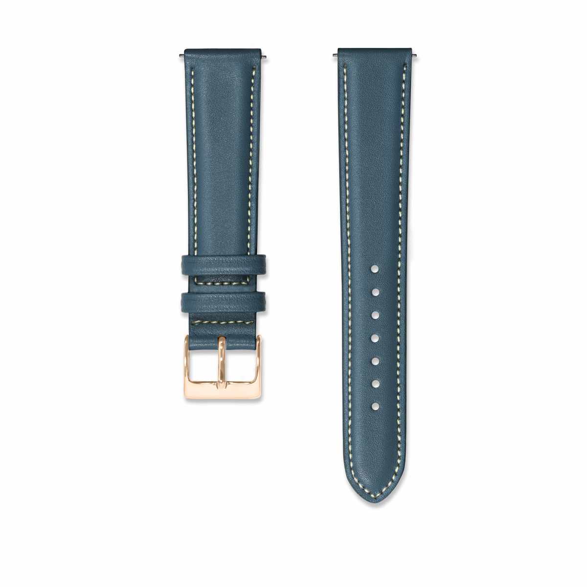Bracelet cuir bleu jean 18mm