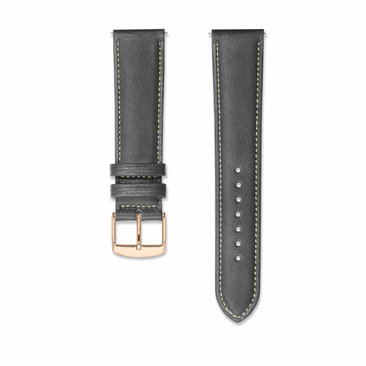 Grey leather strap 20mm