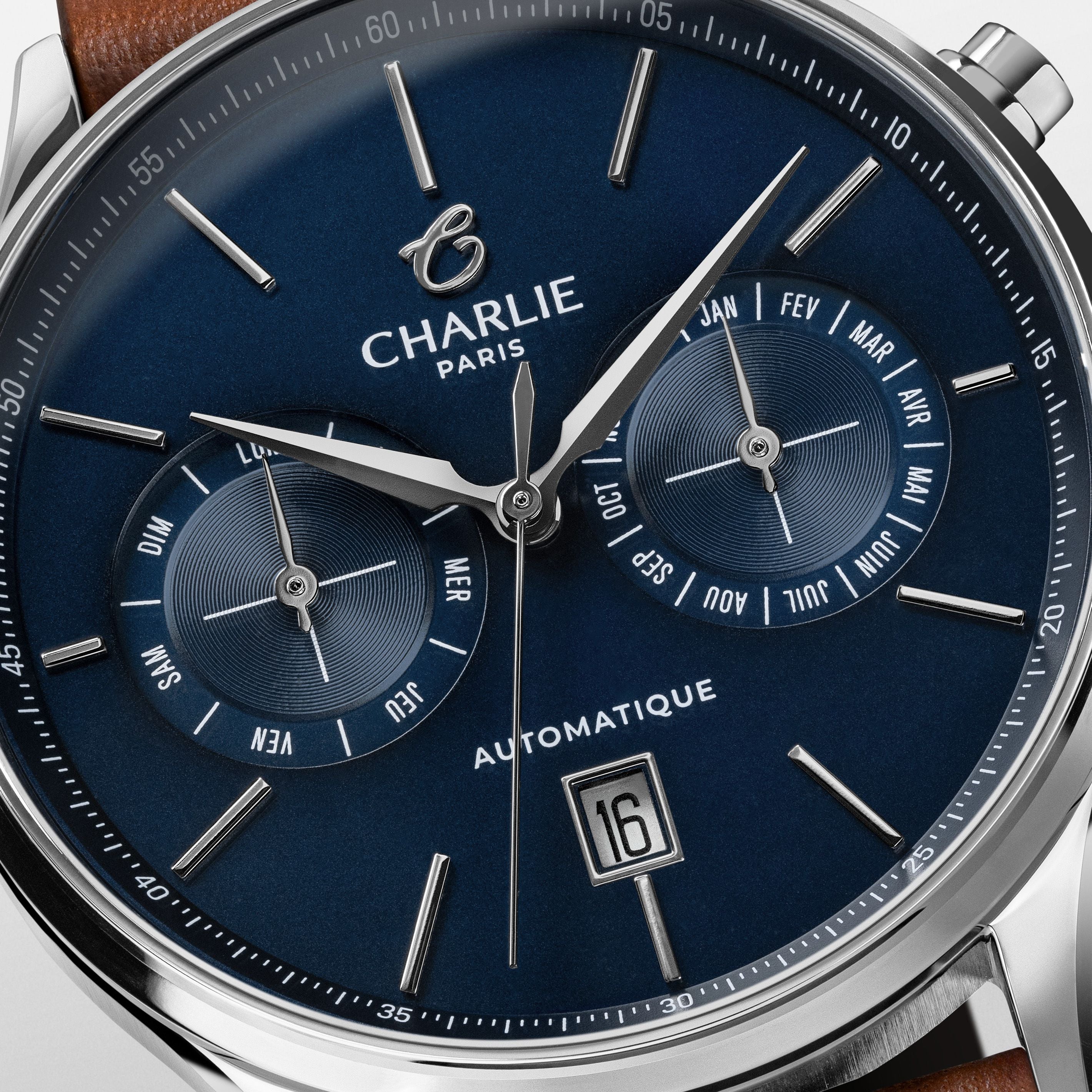 INITIAL - Automatique Calendrier - Bleu Montres CHARLIE